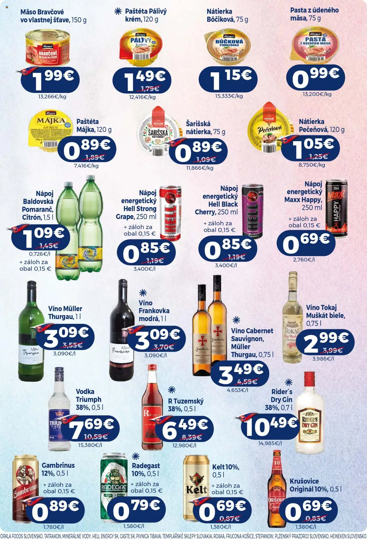Nové Milk Agro akcie – leták je platný od 08.10.2025 | Strana: 10 | Produkty: Kelt, Radegast, Gin, Vodka