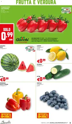Volantino Borello Supermercati del 24.07.2025 | Pagina: 3 | Prodotti: Peperoni, Cetrioli, Frutta, Pomodoro