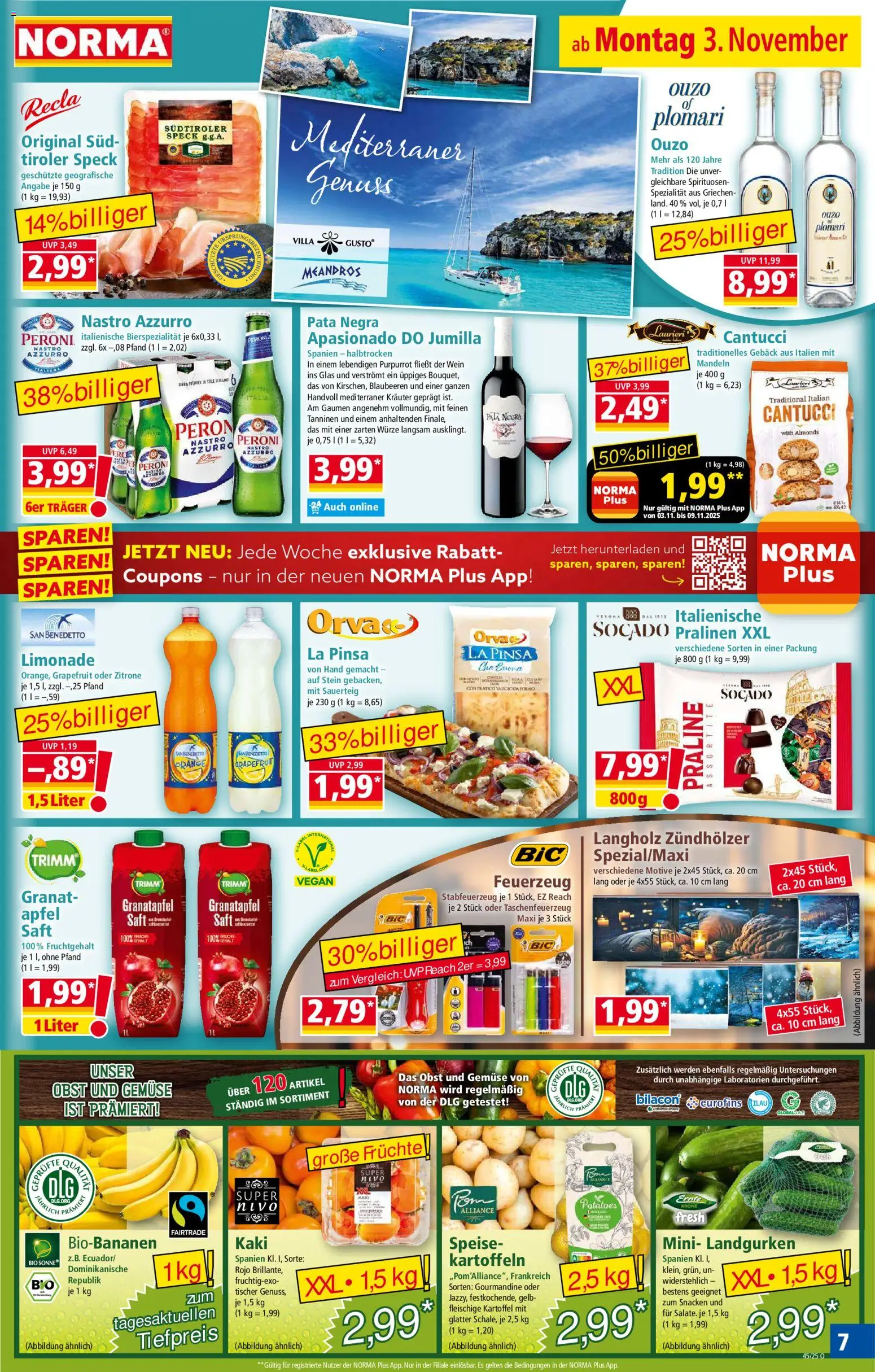 Norma Prospekt 	 – gültig ab 03.11.2025 | Seite: 7 | Produkte: Granatapfel, Mandeln, Kartoffeln, Blaubeeren