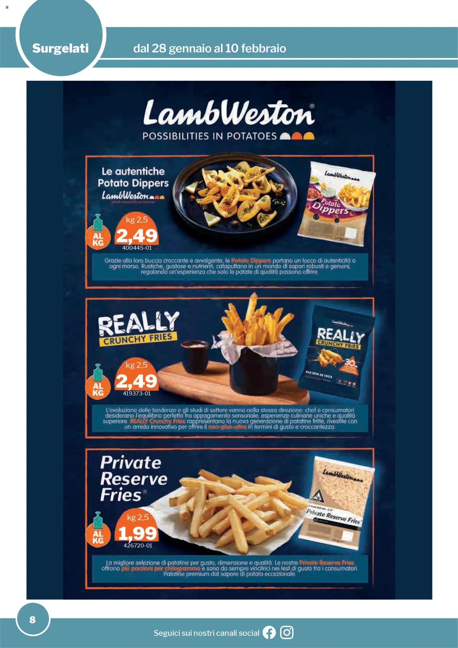 Volantino Sogegross del 28.01.2026 | Pagina: 8 | Prodotti: Patatine, Patate