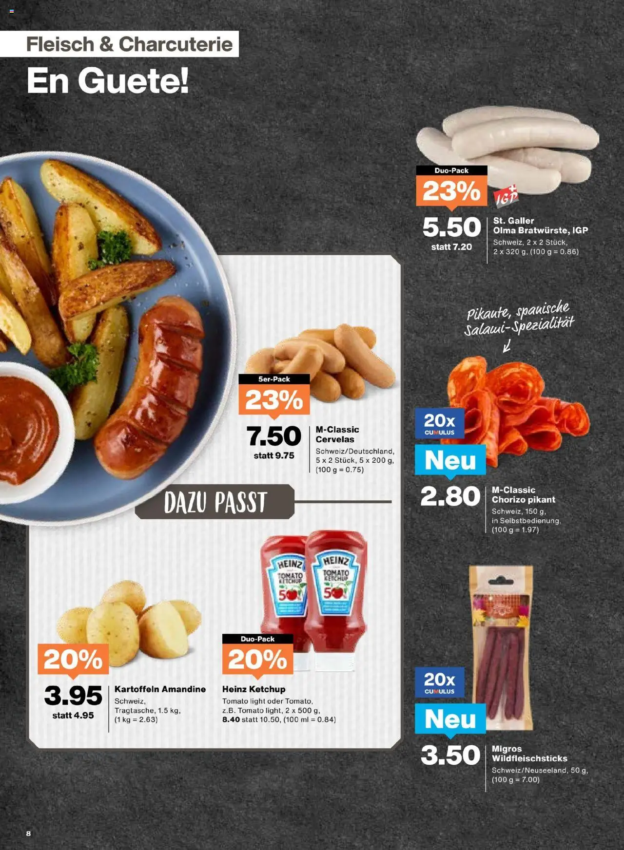 Migros Aktionen – gültig ab 16.09.2025 | Seite: 8 | Produkte: Kartoffeln, Ketchup