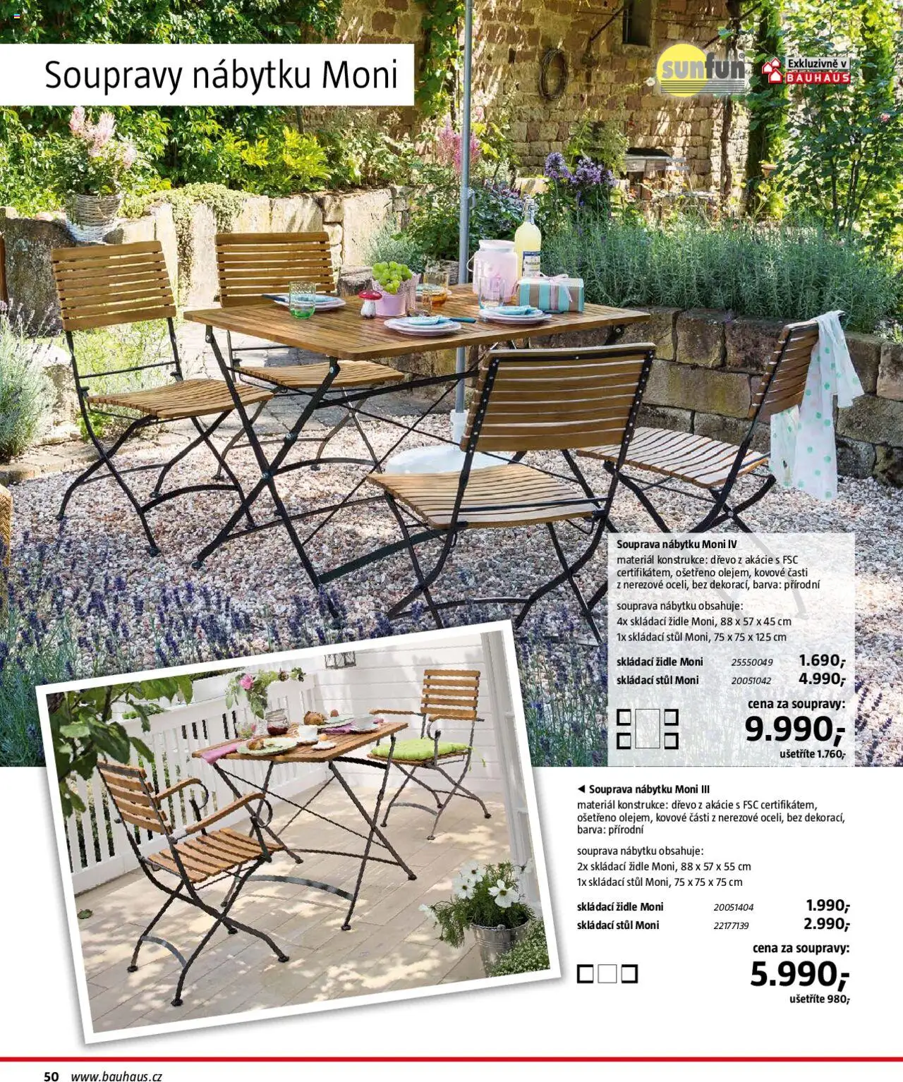 Bauhaus katalog Zahradní nábytek od 01.04.2025 | Strana: 50 | Produkty: Stůl, Židle