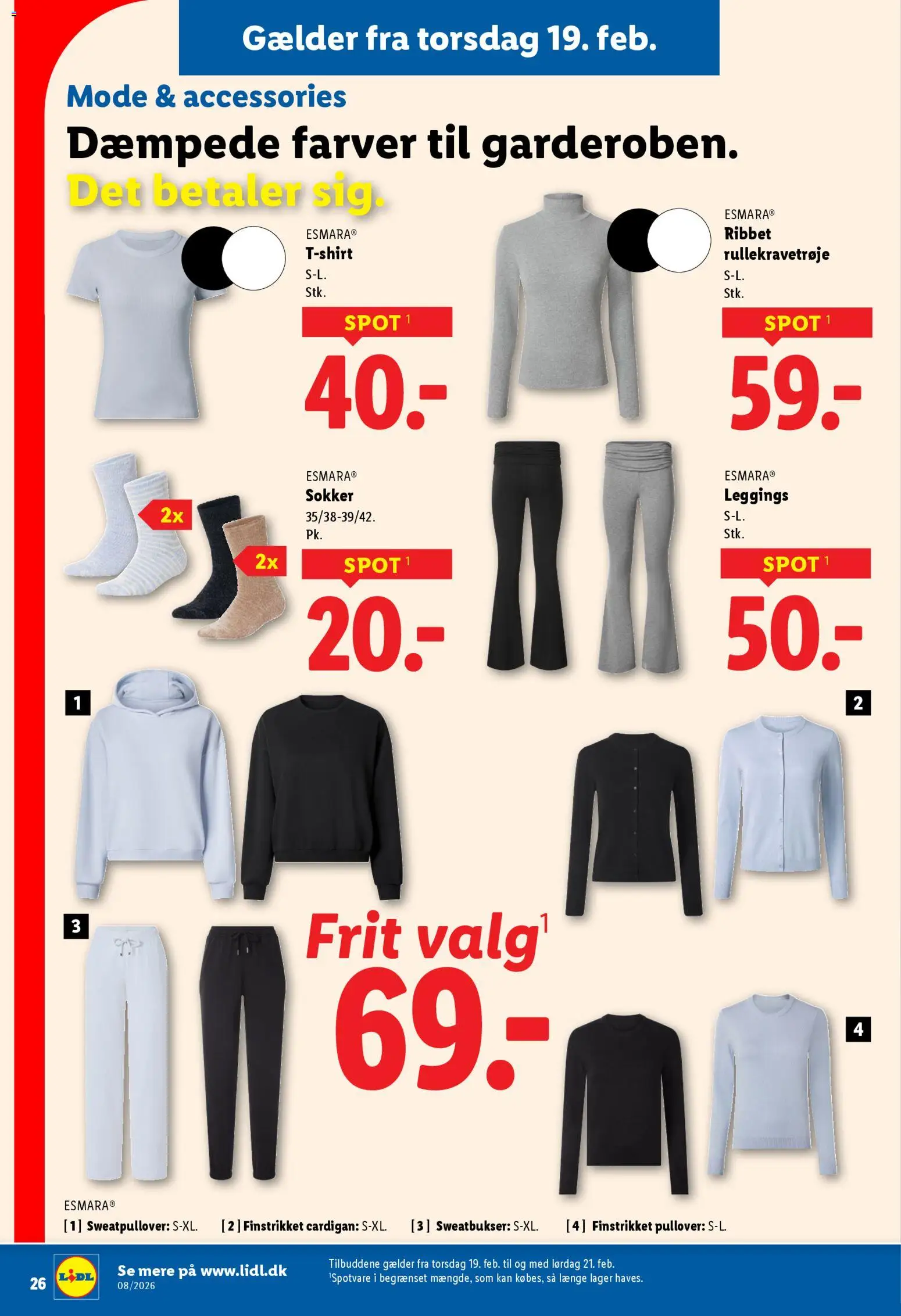 Lidl tilbudsavis – gyldig fra 15.02.2026 | Side: 12 | Produkter: Sokker, Leggings, Søm, Sweatbukser