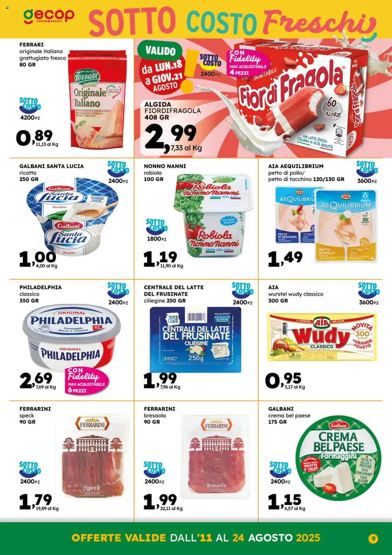 Volantino GECOP del 11.08.2025 | Pagina: 9 | Prodotti: Speck, Arrosto, Crema, Cd