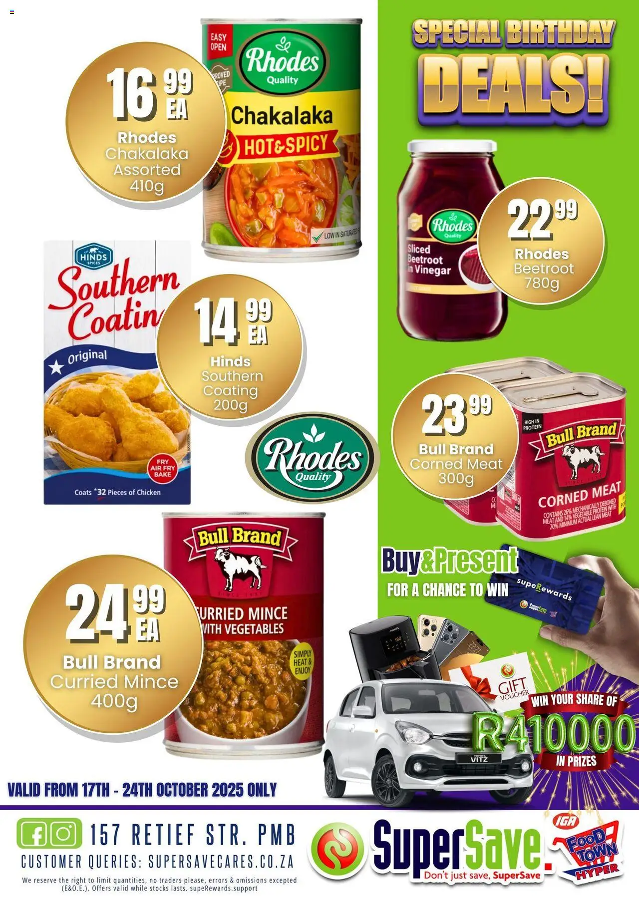 New Super Save catalogue – valid from 17.10.2025 | Page: 31 | Products: Corned meat, Vinegar, Chicken, Vegetables