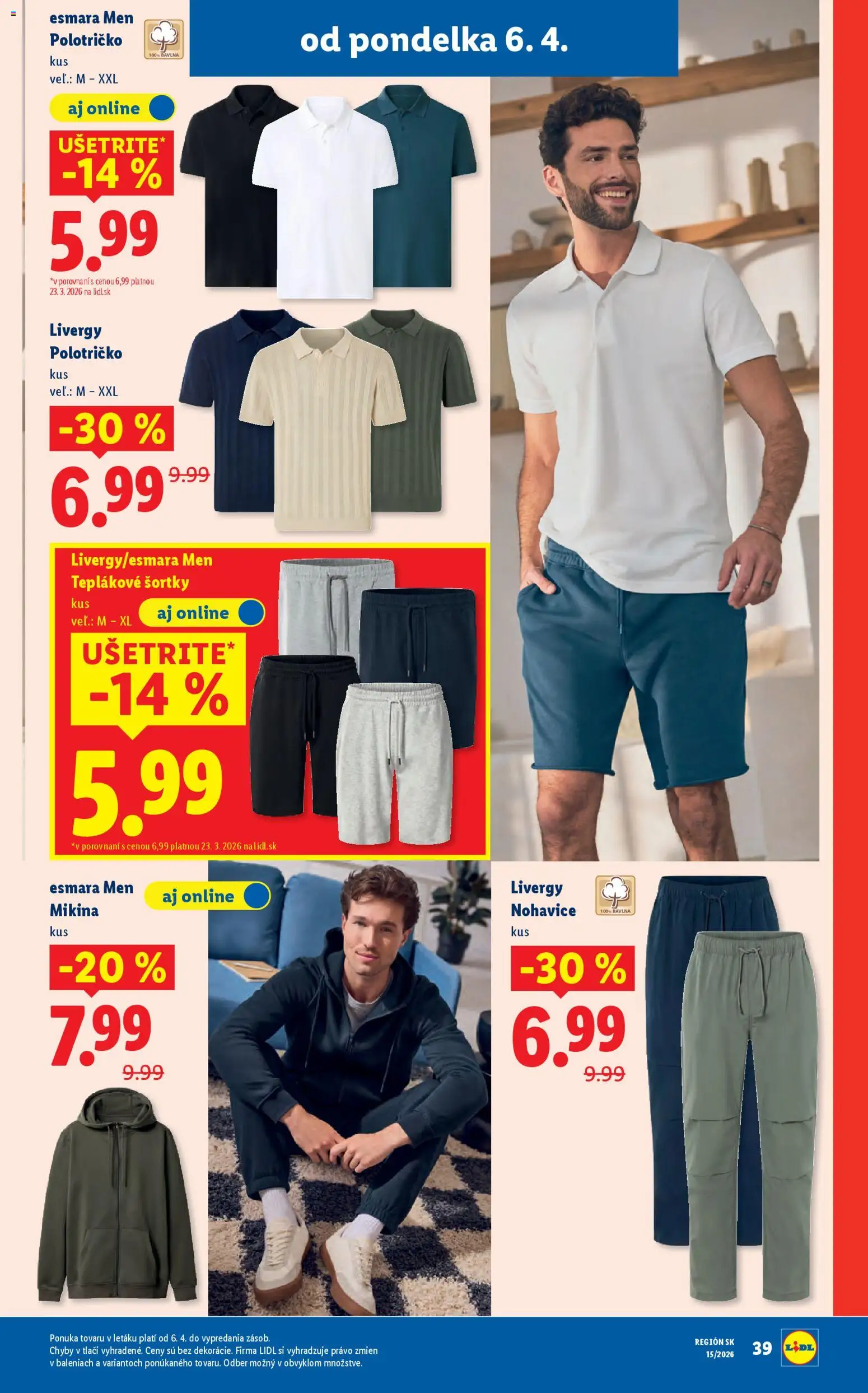 Nové Lidl akcie – leták je platný od 06.04.2026 | Strana: 45 | Produkty: Mikina, Nohavice