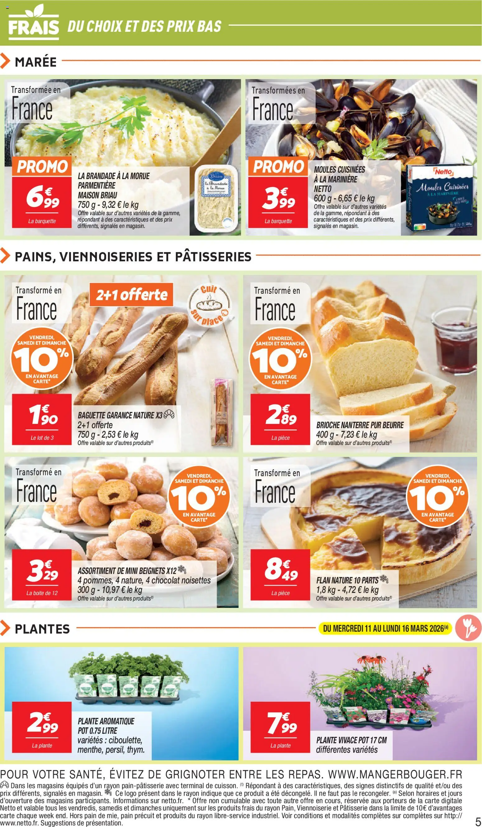 {H1} | Page: 5 | Produits: Plantes, Morue, Pain, Chocolat