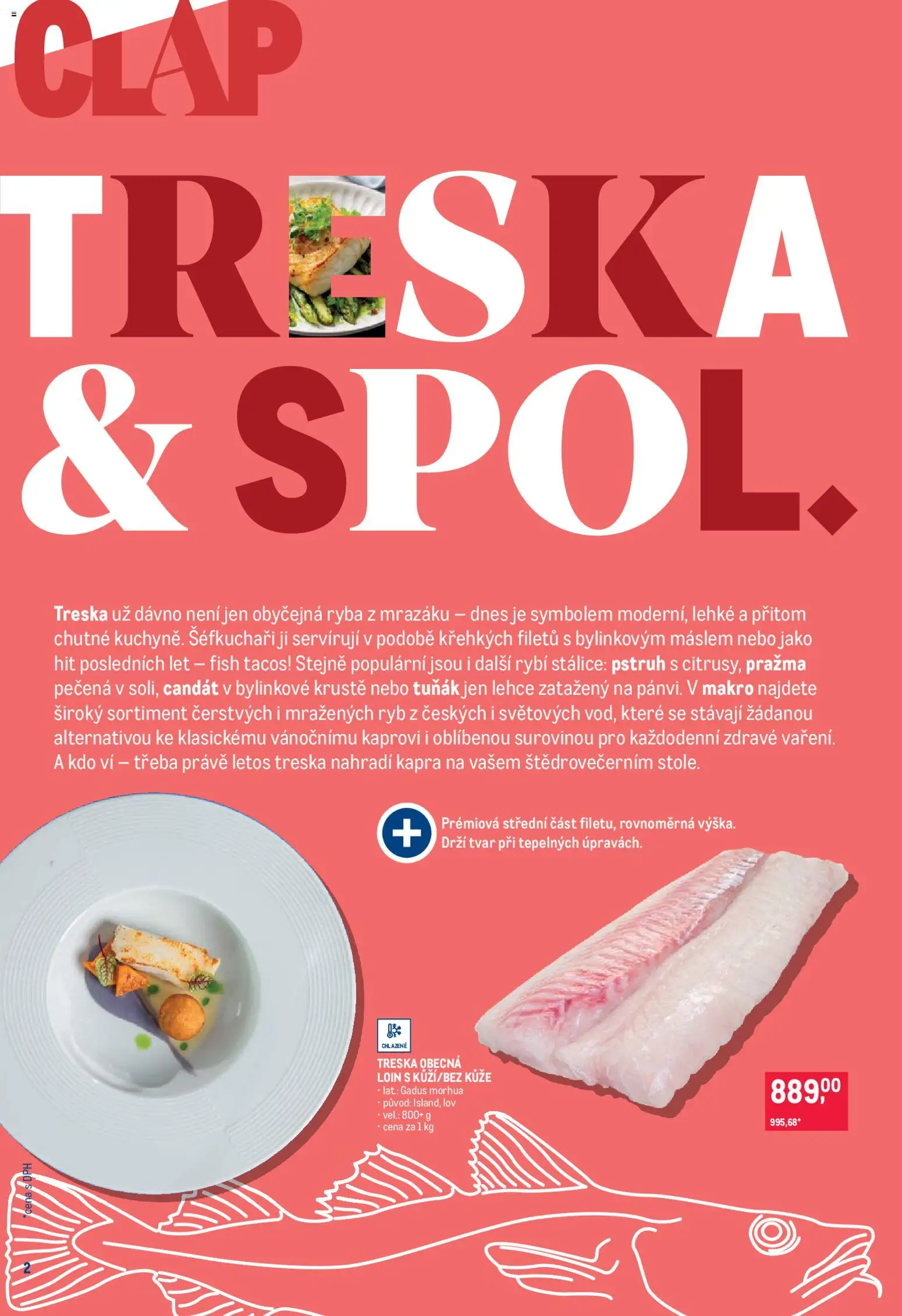 Makro leták - Pro milovníky jídla od 03.12.2025 | Strana: 2 | Produkty: Tuňák, Treska, Pražma, Ryba