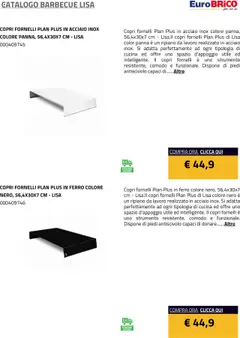 Anteprima del volantino Eurobrico Barbecue Lisa catalogo valido a partire dal 23.07.2025 | Pagina: 13 | Prodotti: Ripiano, Panna, Barbecue, Fornelli