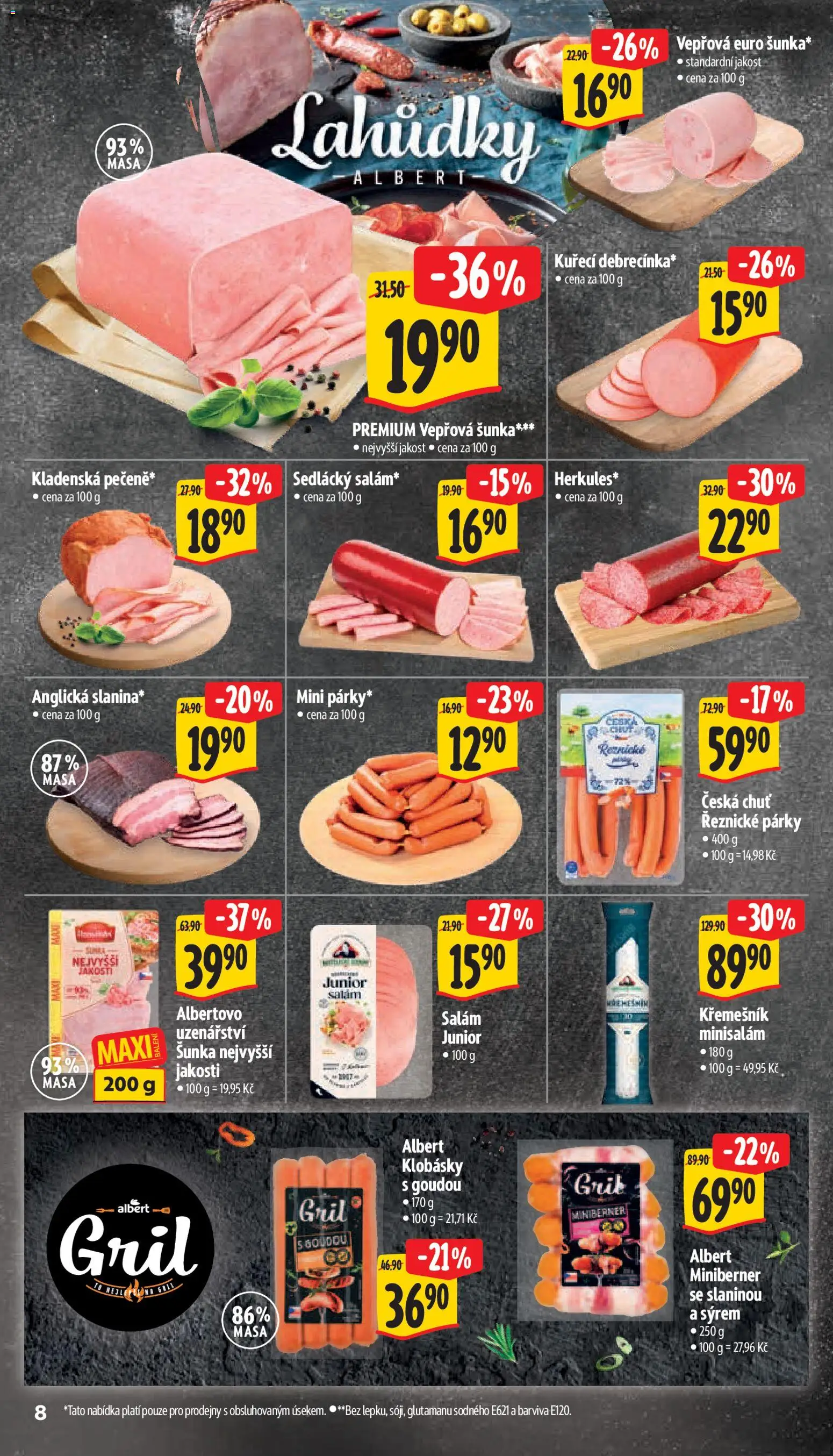 Albert leták - Supermarket od 25.03.2026 | Strana: 16 | Produkty: Šunka, Párky, Salám Křemešník, Klobásky