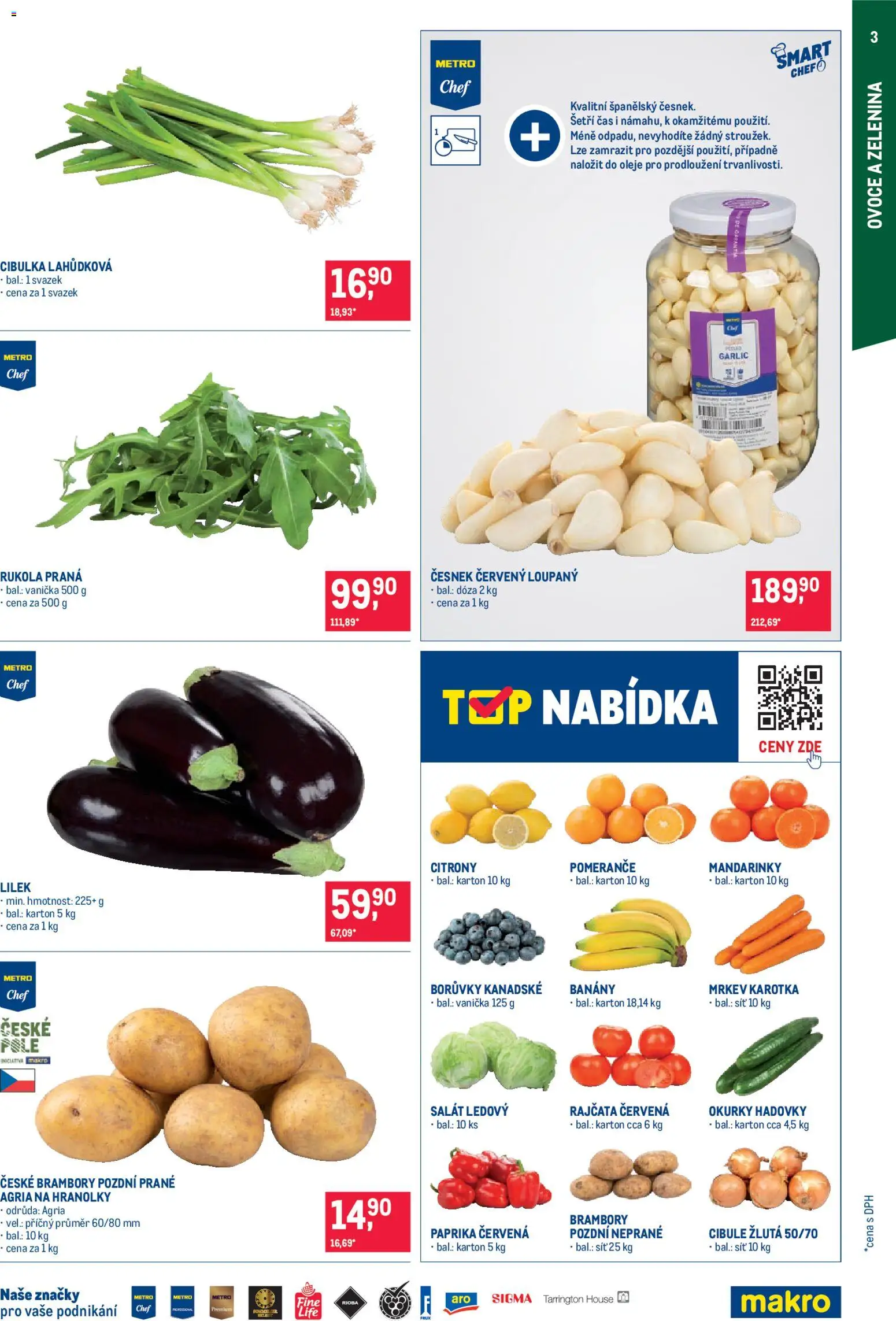 Makro leták - Gastronomie od 22.04.2026 | Strana: 3 | Produkty: Ovoce, Mrkev, Okurky, Borůvky