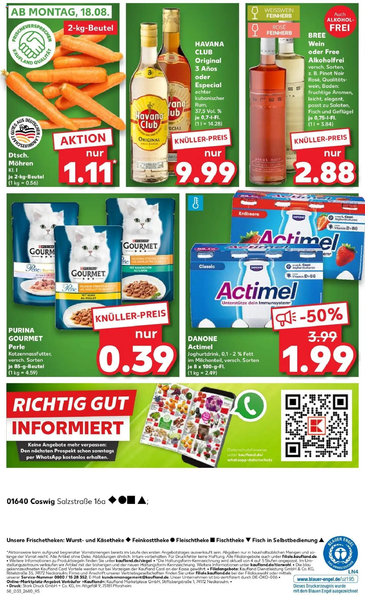 Kaufland prospekt Coswig	 - gültig ab dem 14.08.2025 | Seite: 50 | Produkte: Kaninchen, Weißwein, Mohren, Wein