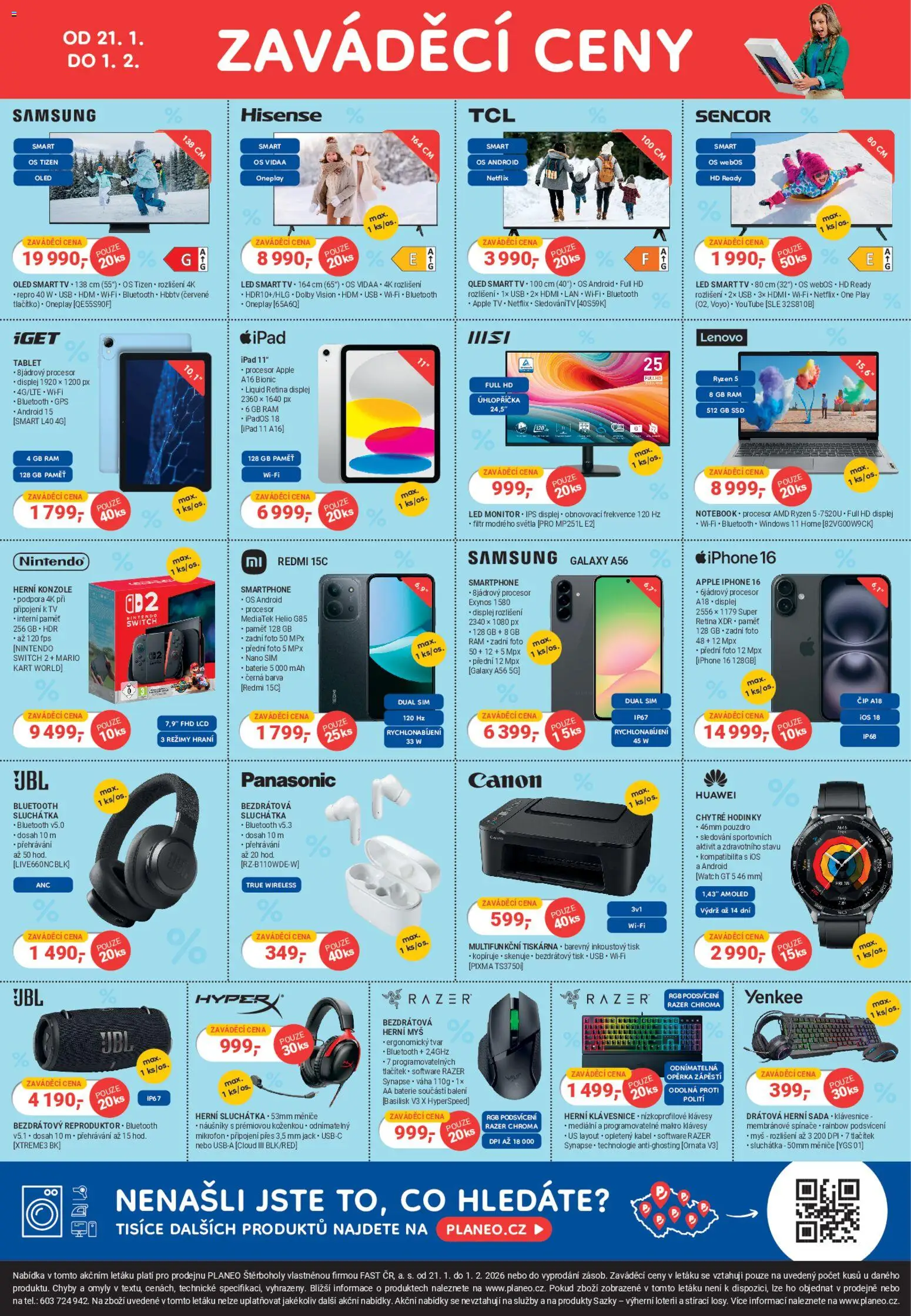 Planeo Elektro leták od 21.01.2026 | Strana: 4 | Produkty: Hodinky, Tv, Herní konzole, Mikrofon