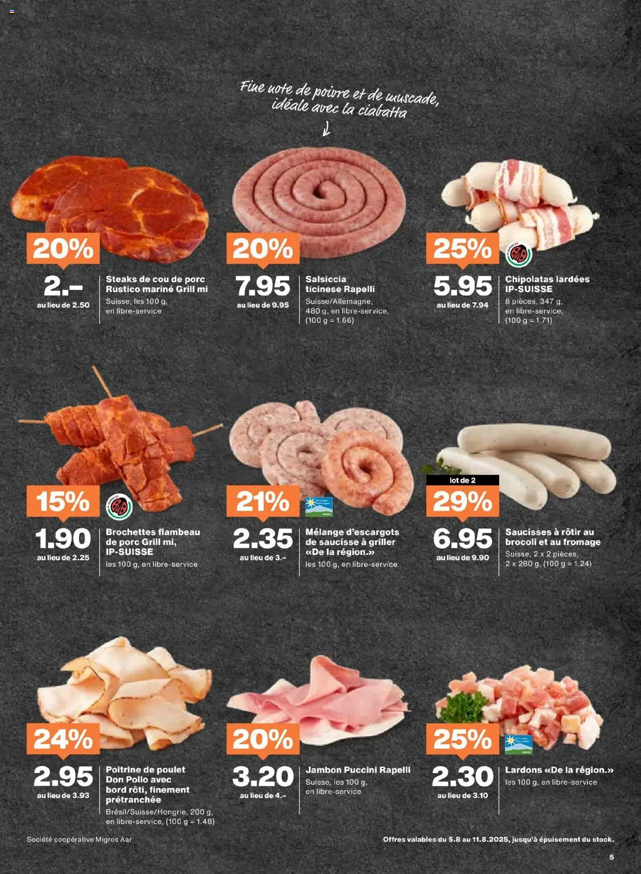 Migros - Magazin FR ab 05.08.2025 | Seite: 5 | Produkte: Griller, Grill