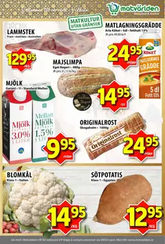 Matvärlden - erbjudanden - Veddesta - Förhandsvisning av reklamblad från butik Matvärlden aktuell från 05.01.2026 | Sida: 4 | Produkter: Mjölk, Sötpotatis, Blomkål, Grädde