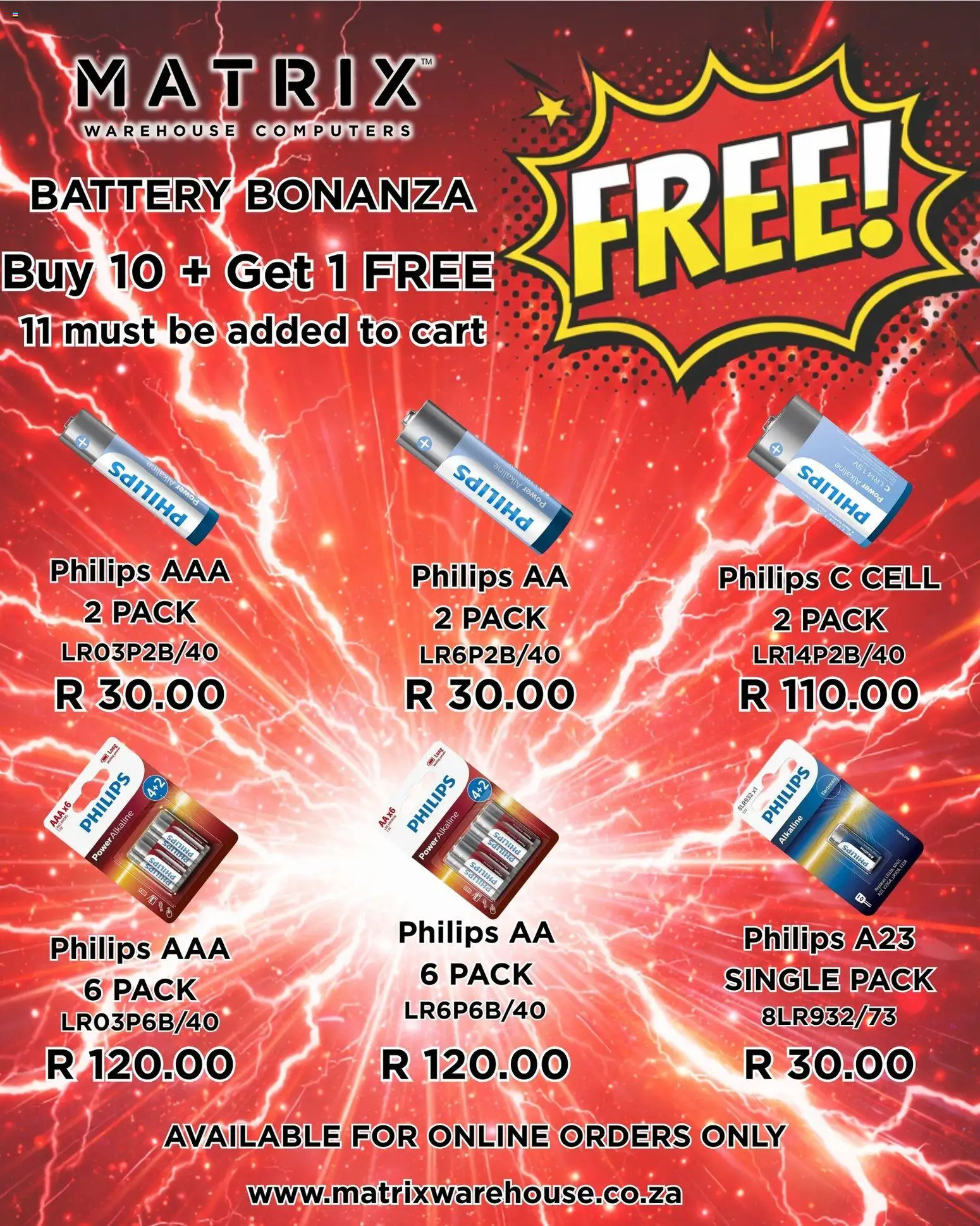 New Matrix Warehouse catalogue – valid from 21.01.2026 | Page: 1 | Products: Battery