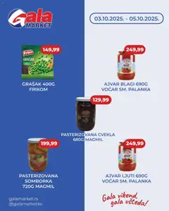 Gala MARKET vikend akcija - pregled Gala MARKET kataloga - važi od 03.10.2025