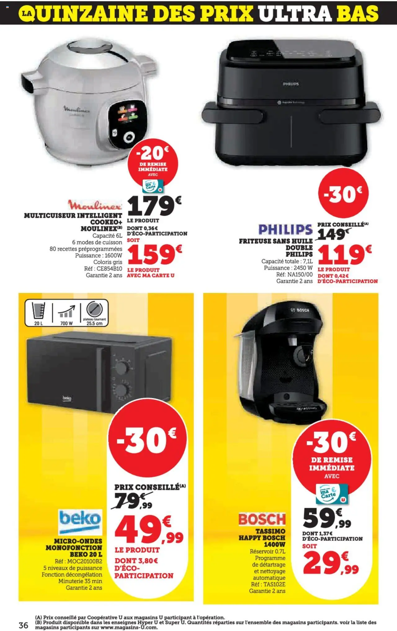  | Page: 36 | Produits: Tassimo, Plateau, Friteuse, Multicuiseur