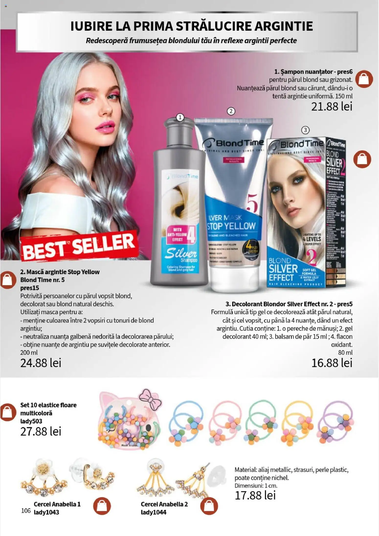 Noul catalog Lady’s – valabil de la 05.01.2026 | Pagină: 108 | Produse: Cercei, Akrilik boya, Șampon, Balsam