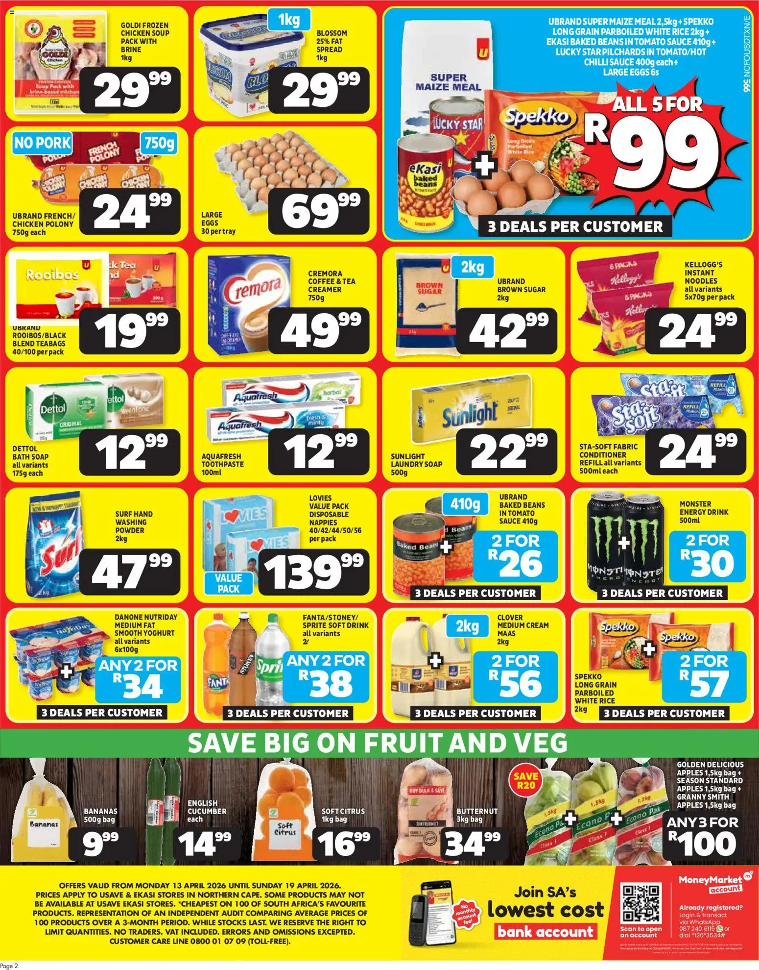 New Usave catalogue – valid from 13.04.2026 | Page: 2 | Products: Tray, Creamer, Noodles, Conditioner