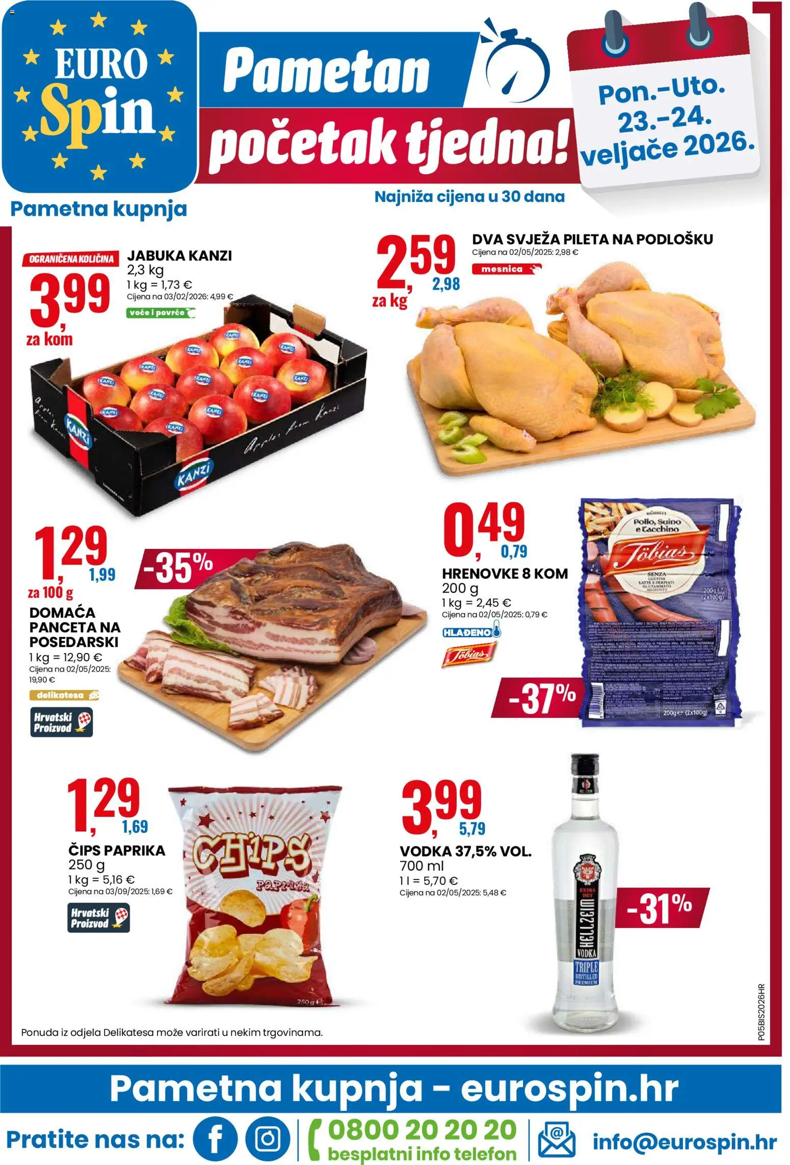 Eurospin katalog | vrijedi od 18.02.2026 | Stranica: 16 | Proizvodi: Paprika, Telefon, Panceta, Vodka