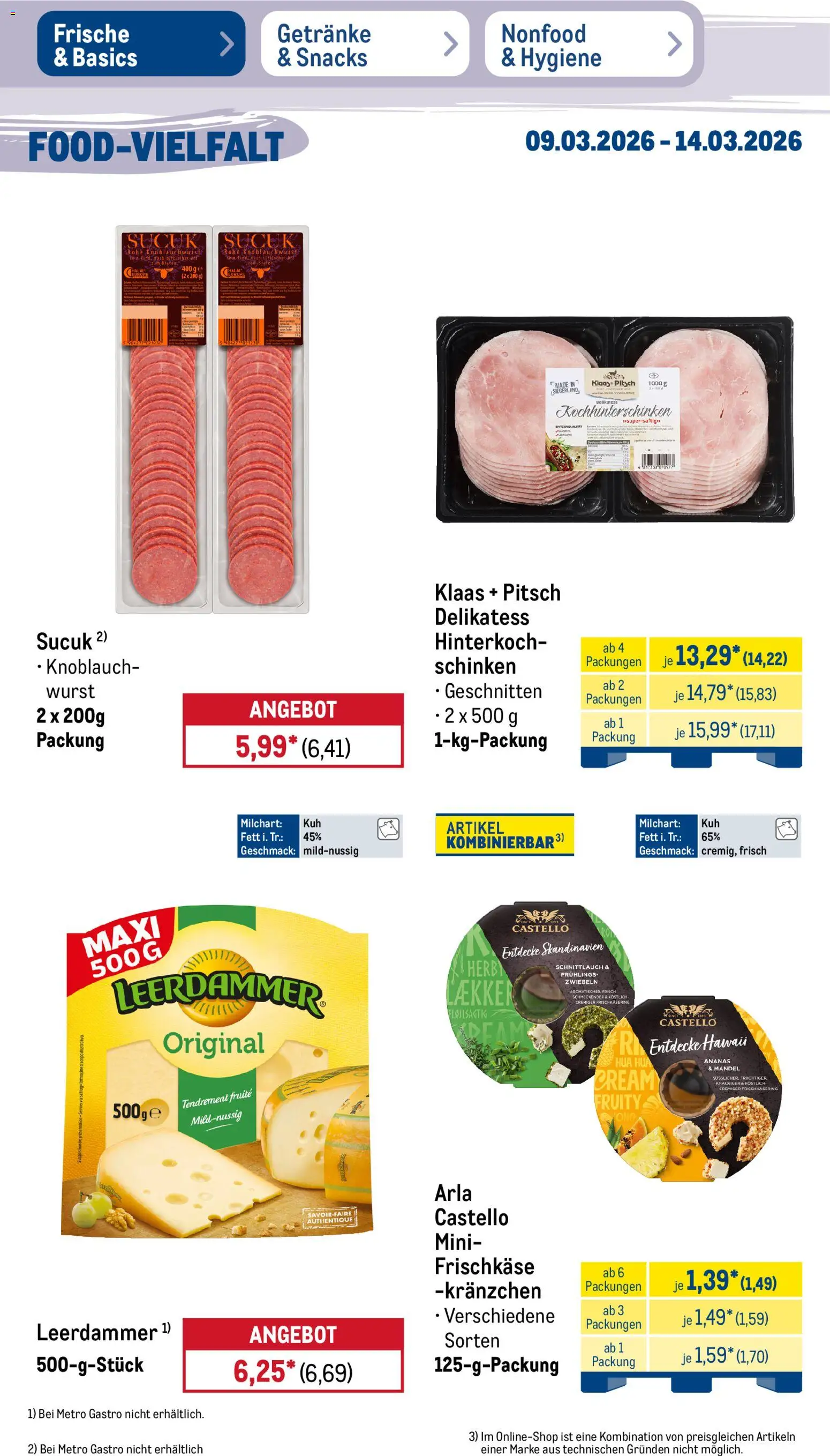Metro Prospekt 	 – gültig ab 09.03.2026 | Seite: 17 | Produkte: Ananas, Knoblauch, Schinken, Frischkase