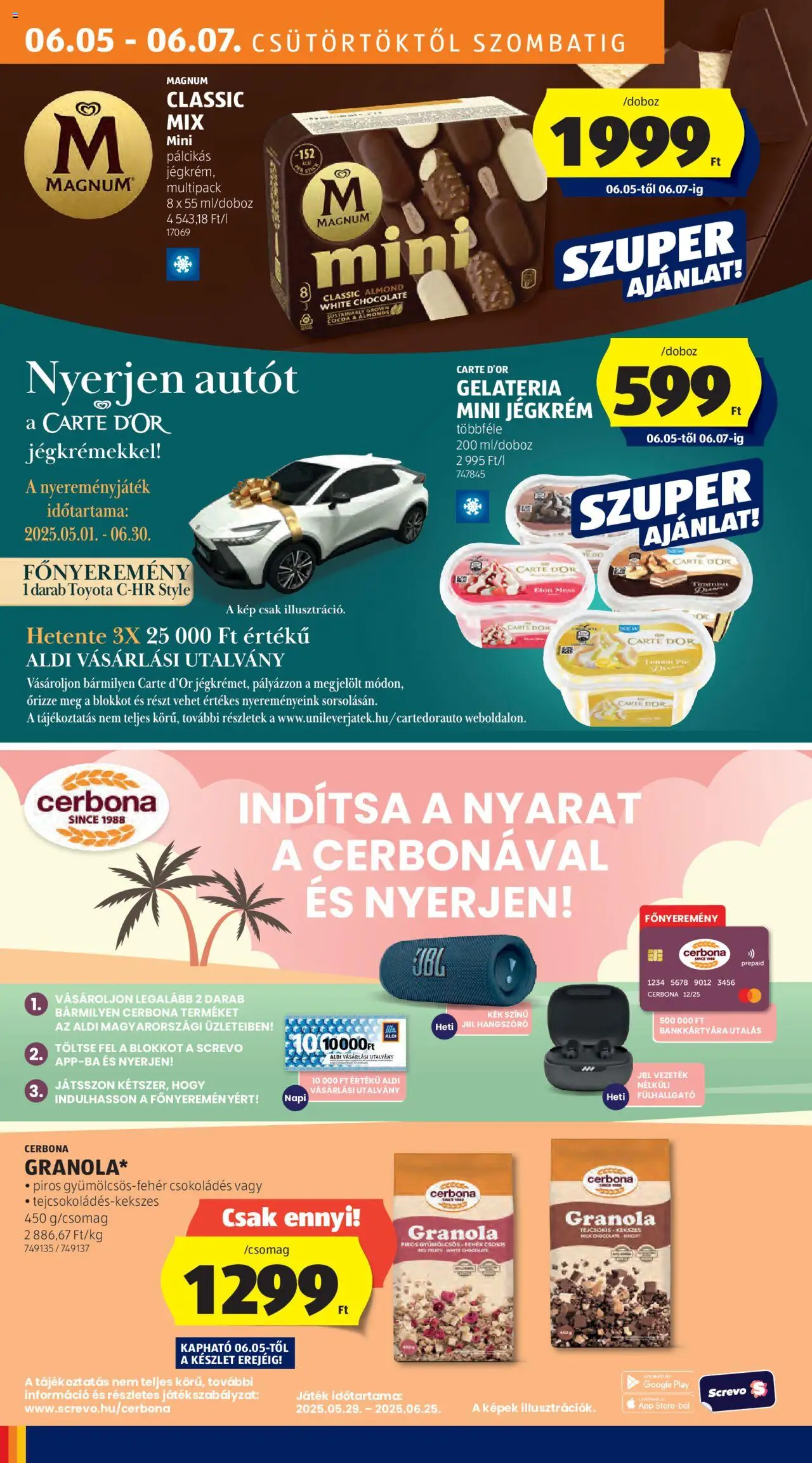 Aldi akciós ujság - amely érvényes a következő dátumtól: 05.06.2025 | Oldal: 20 | Termékek: Magnum, Fülhallgató, Hangszóró, Jégkrém