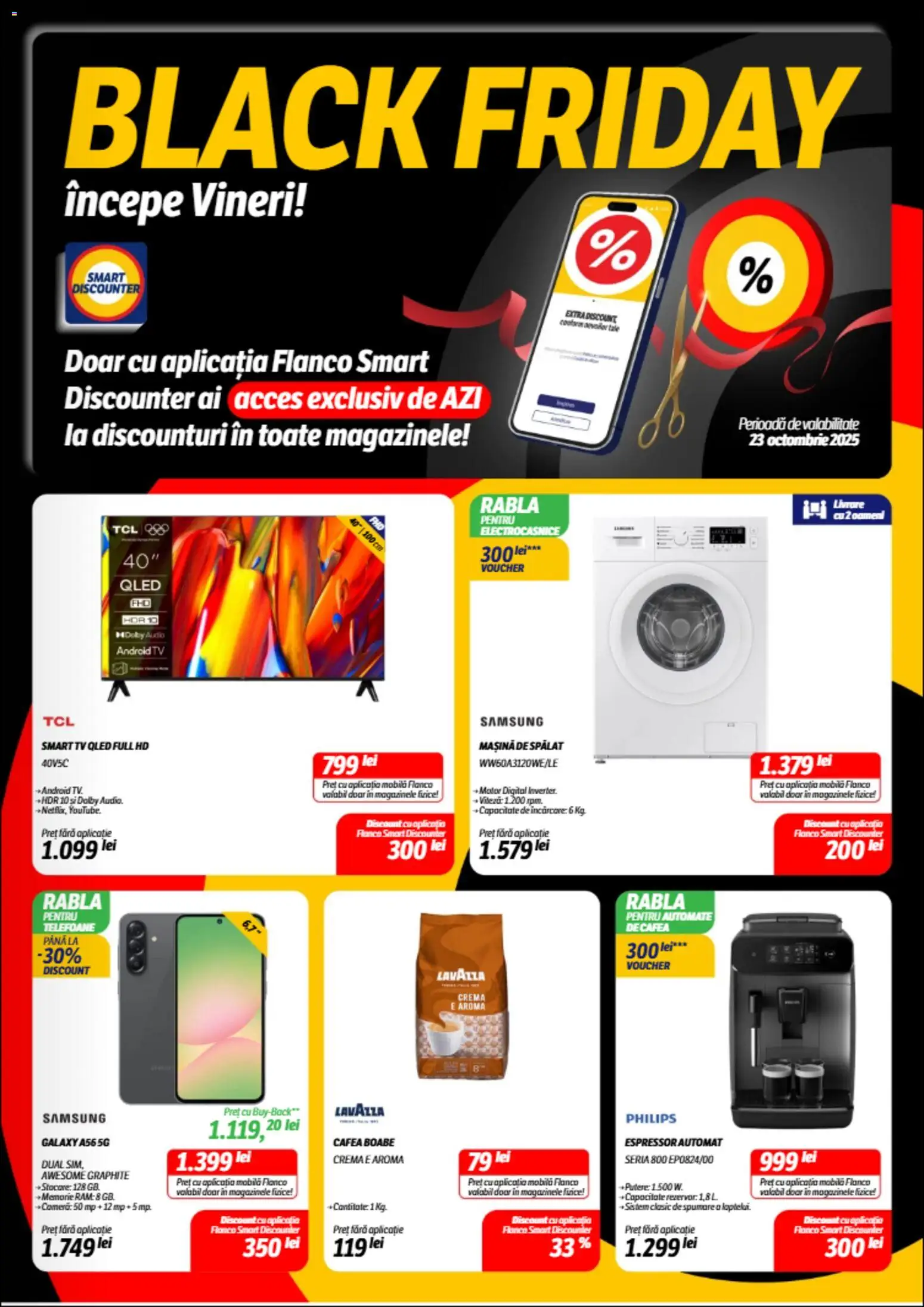 Noul catalog Flanco – valabil de la 23.10.2025 | Pagină: 1 | Produse: Espressor, Audio, Cameră, Cremă