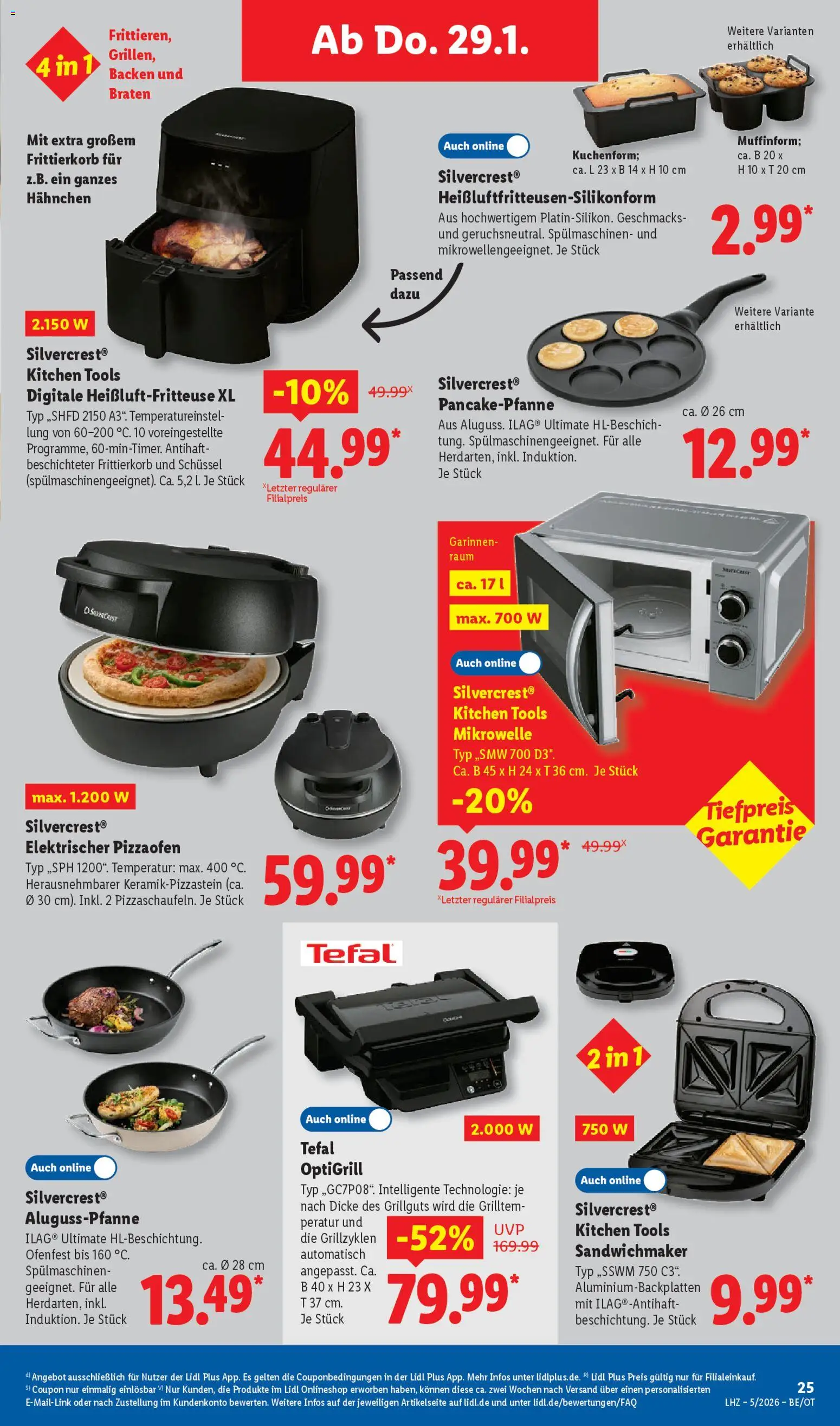 Lidl Prospekt Grimma – gültig ab 26.01.2026 | Seite: 47 | Produkte: Mikrowelle, Hahnchen, Sandwichmaker, Heißluftfritteuse