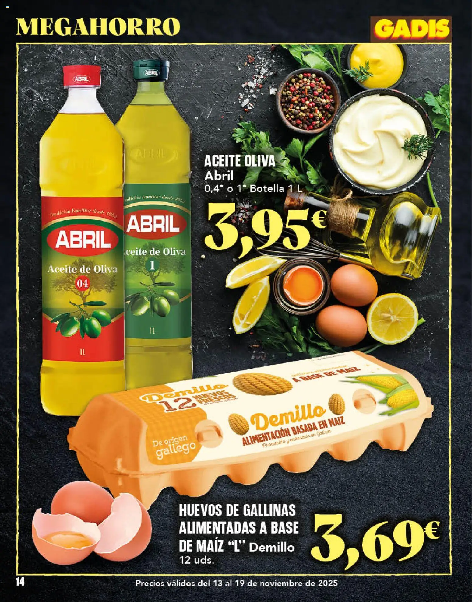 Gadis - folleto │ válido desde el 13.11.2025 | Página: 14 | Productos: Huevos, Aceite, Aceite de oliva