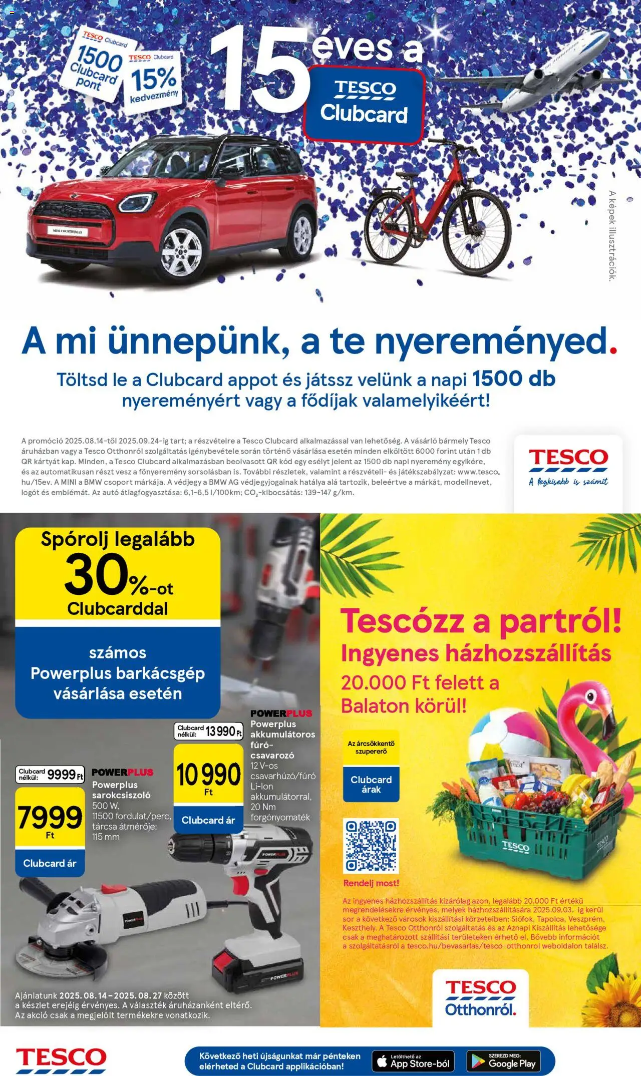 Tesco akciós ujság - amely érvényes a következő dátumtól: 14.08.2025 | Oldal: 16 | Termékek: Sarokcsiszoló, Sör, Csavarozó