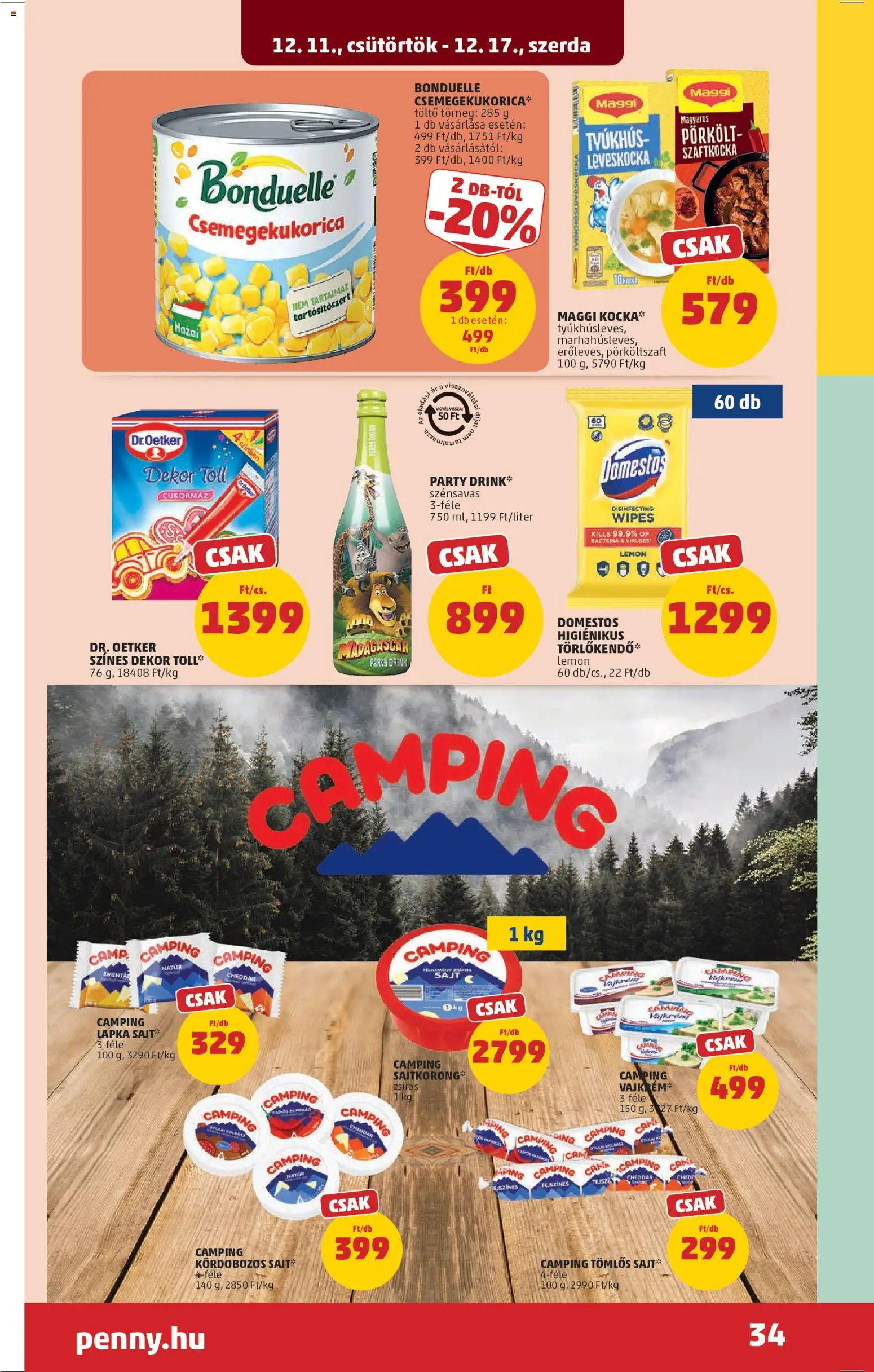 PENNY akciós ujság - amely érvényes a következő dátumtól: 11.12.2025 | Oldal: 38 | Termékek: Leveskocka, Tomlos sajt, Töltő, Cheddar