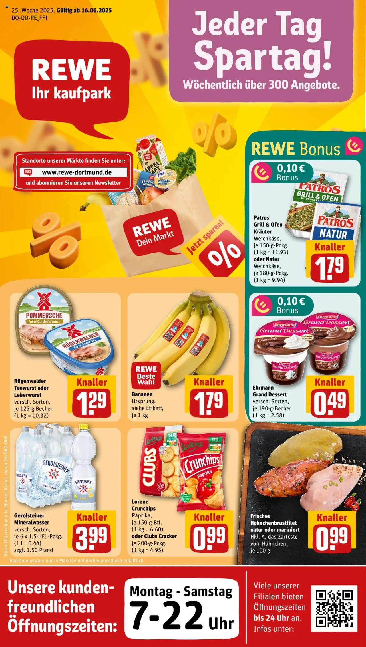 Rewe ihr Kaufpark Prospekt 	 - gültig ab dem 16.06.2025 | Seite: 1 | Produkte: Grill, Ehrmann grand dessert, Äpfel, Gerolsteiner