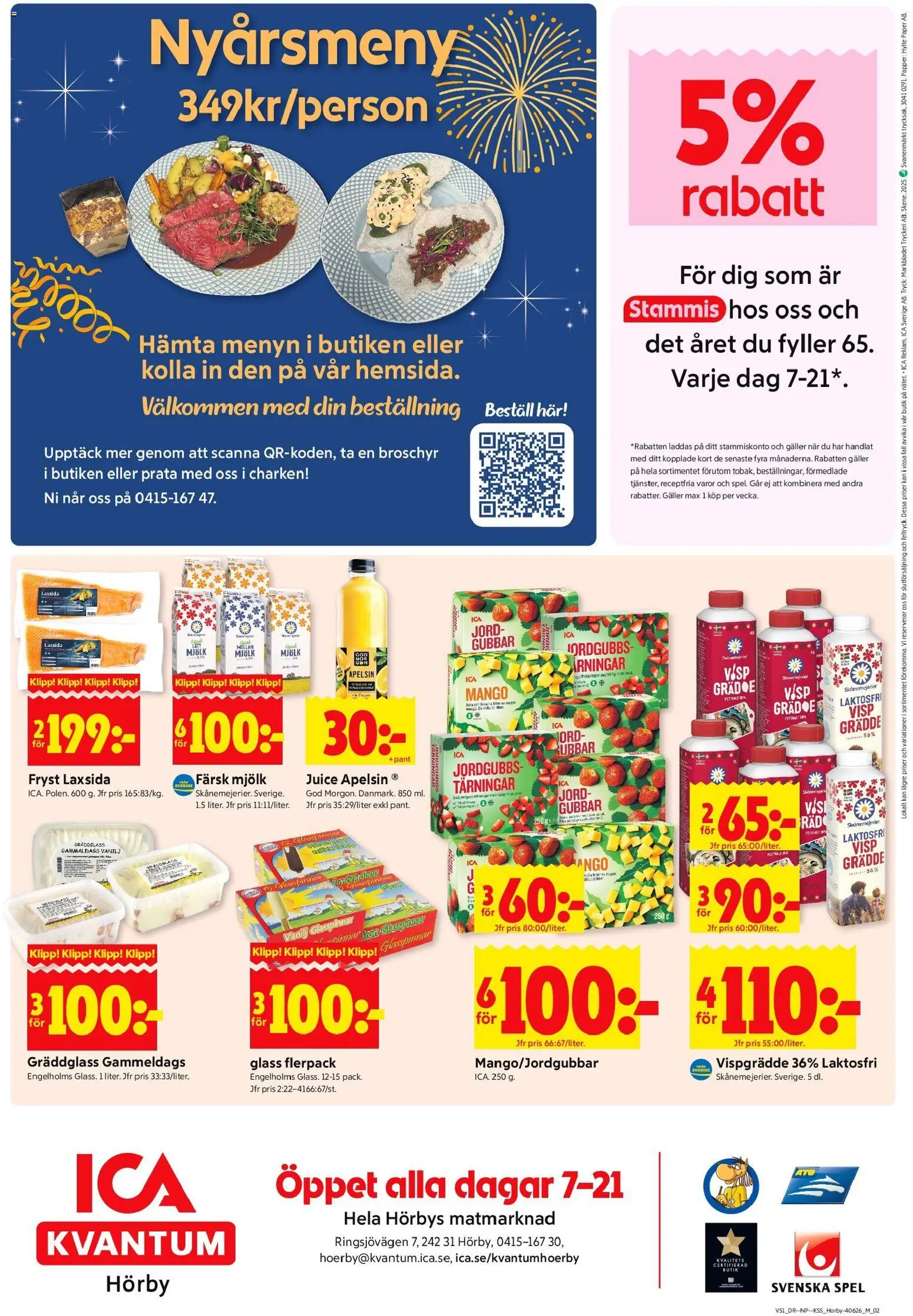 ICA Kvantum reklamblad aktuell från 15.12.2025 | Sida: 12 | Produkter: Galler, Glasspinnar, Spel, Grädde