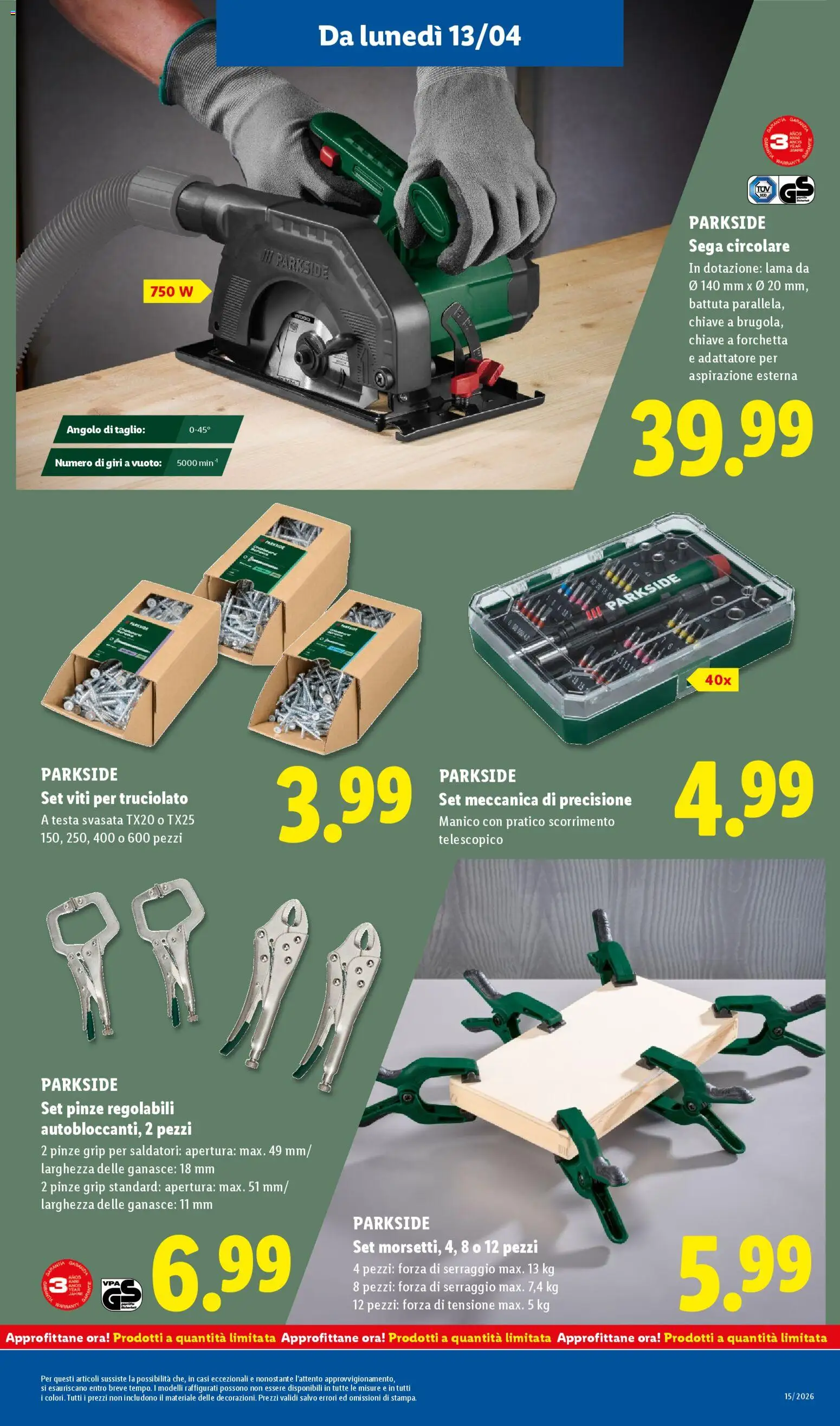 Volantino Lidl del 09.04.2026 | Pagina: 37 | Prodotti: Adattatore, Pinze, Sega
