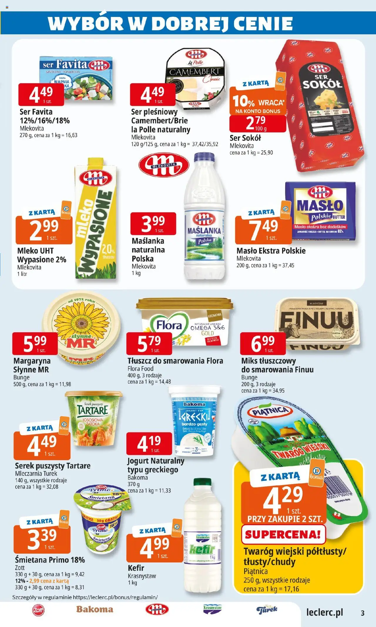 E.Leclerc Gazetka - Elbląg od 19.08.2025 | Strona: 3 | Produkty: Maślanka, Margaryna, Jogurt, Śmietana