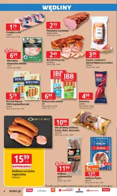 E.Leclerc Gazetka od 22.07.2025 | Strona: 6 | Produkty: Karta, Mortadela, Parówki, Szynka