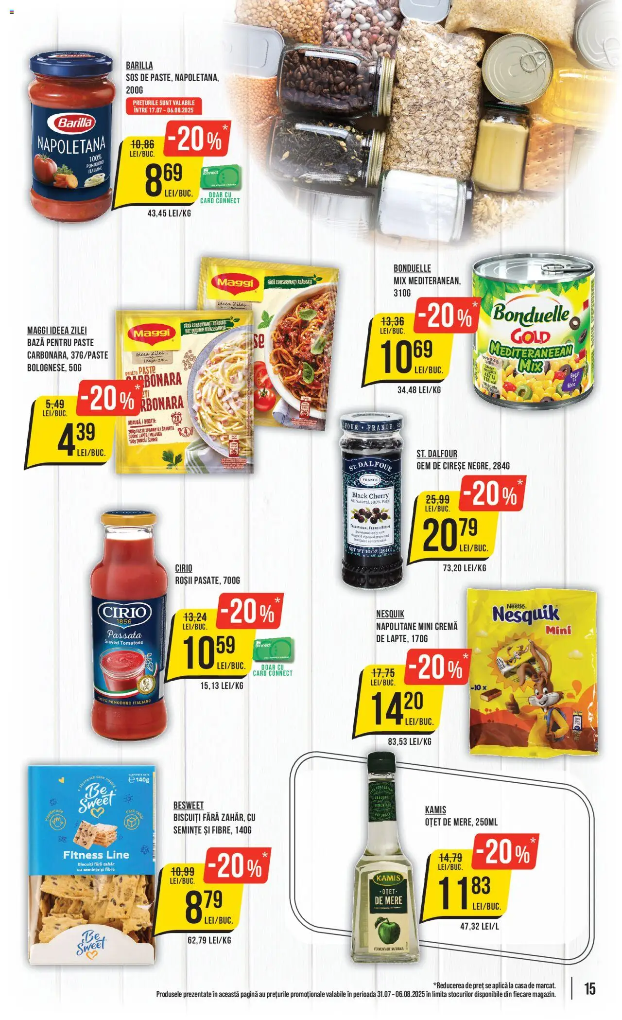 Catalog Mega Image – valabil de la 31.07.2025 | Pagină: 15 | Produse: Napolitane, Oțet, Paste, Sos
