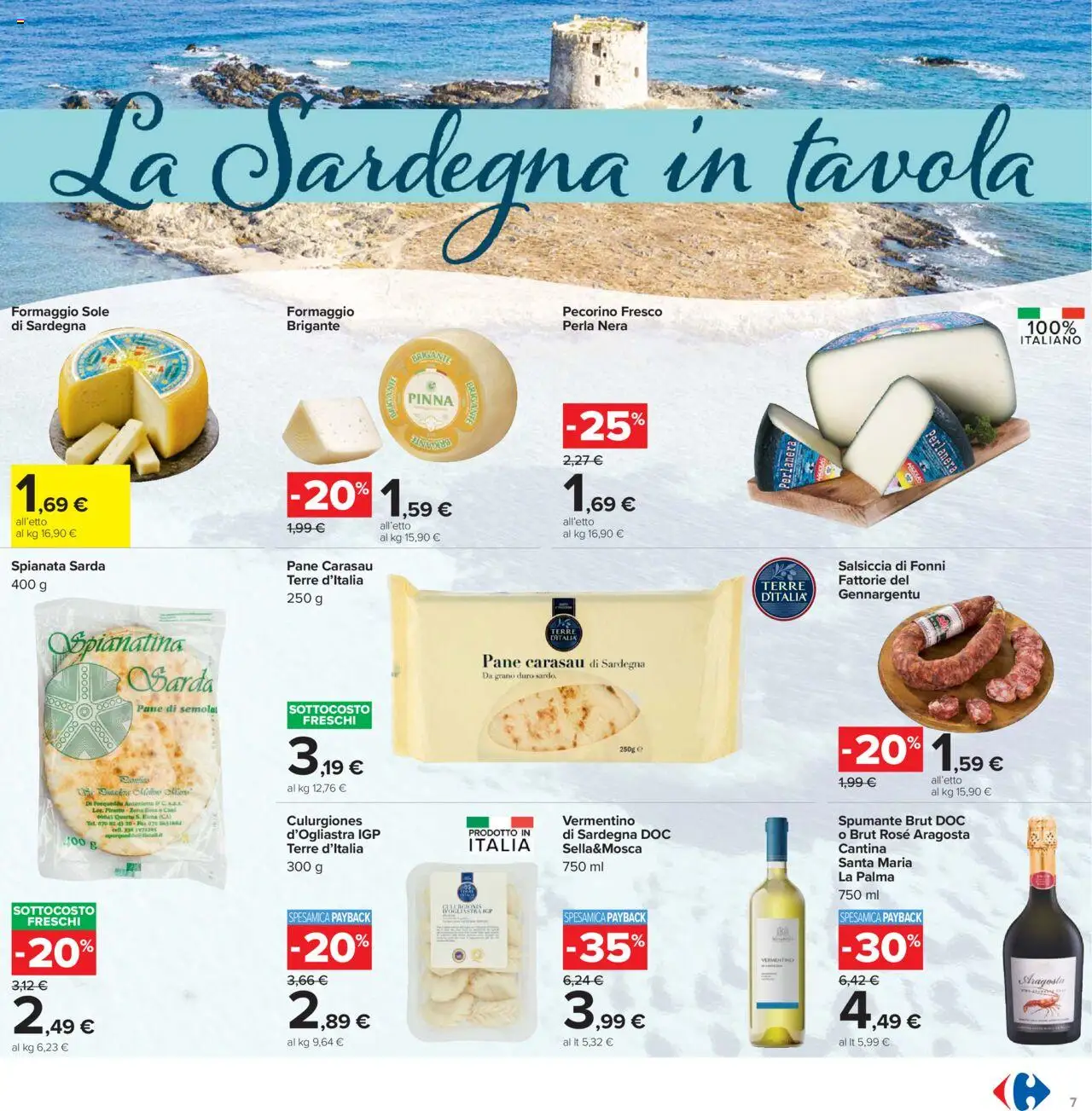 Volantino Carrefour del 15.09.2025 | Pagina: 7 | Prodotti: Pane, Formaggio, Spumante, Pecorino