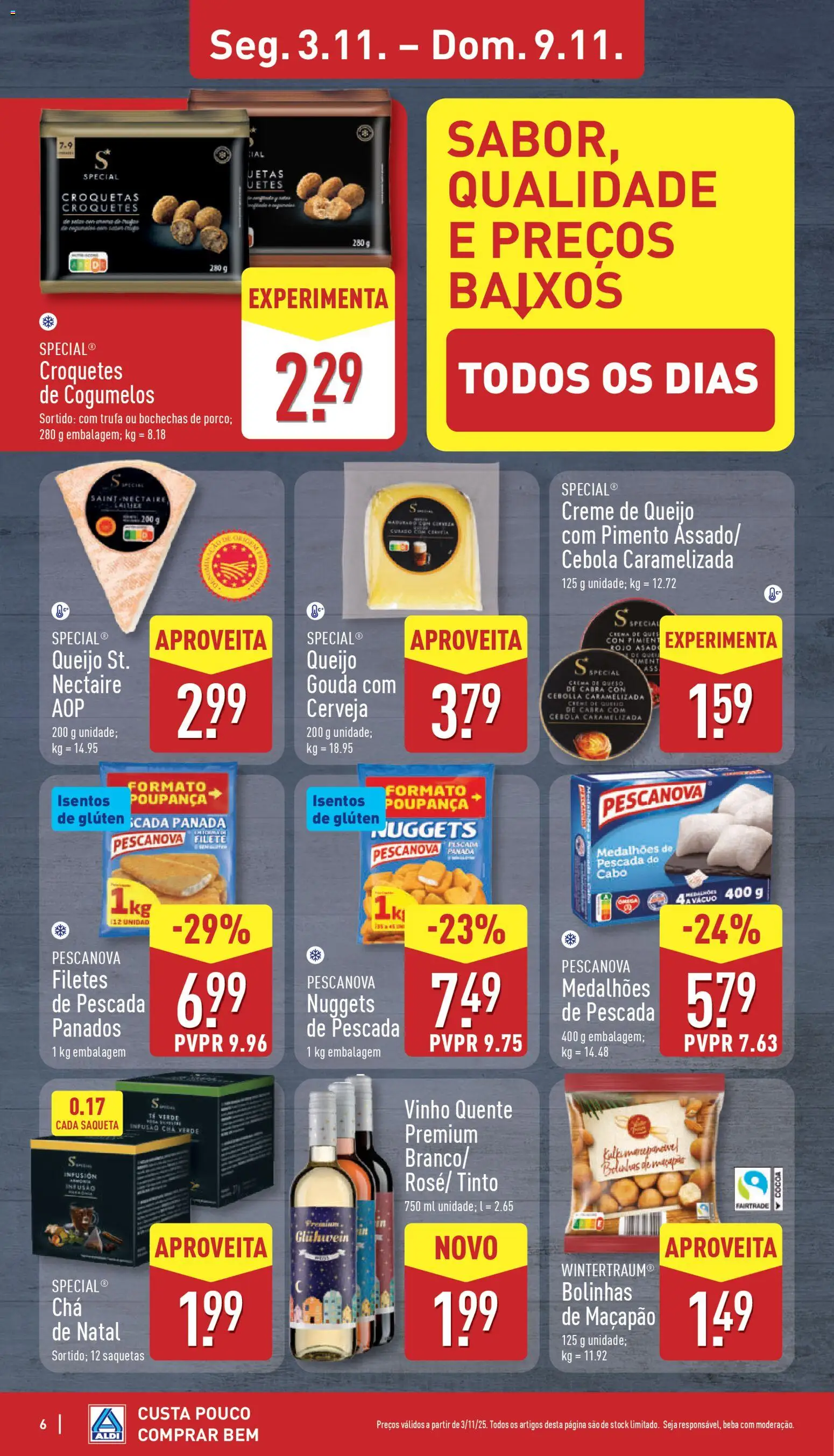 Aldi folheto │ válido de 03.11.2025 | Página: 6 | Produtos: Cabo, Vinho, Cogumelos, Creme