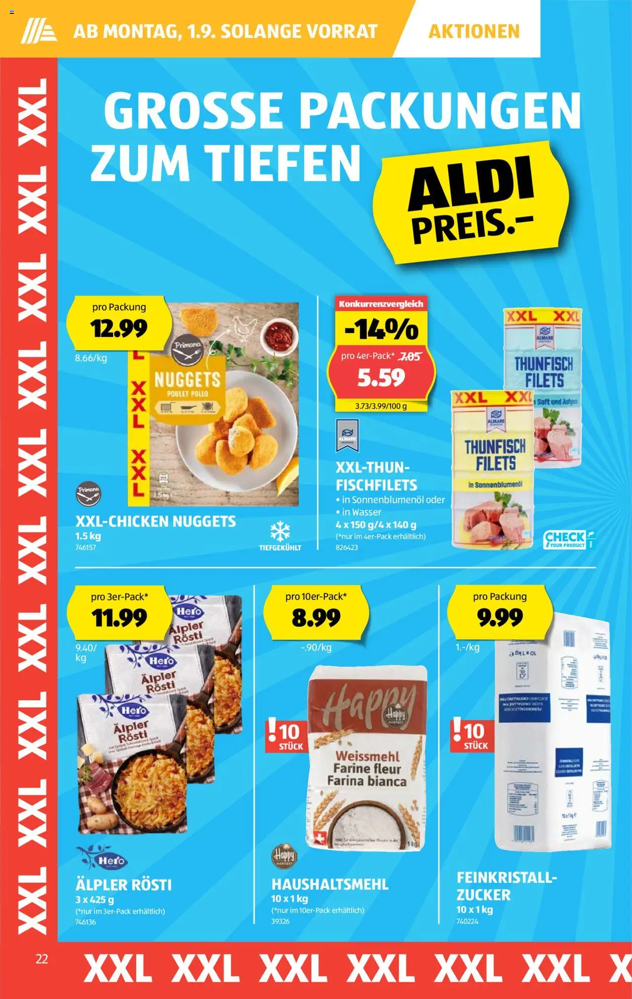 Aldi Aktionen ab 28.08.2025 | Seite: 22 | Produkte: Saft, Wasser, Zucker