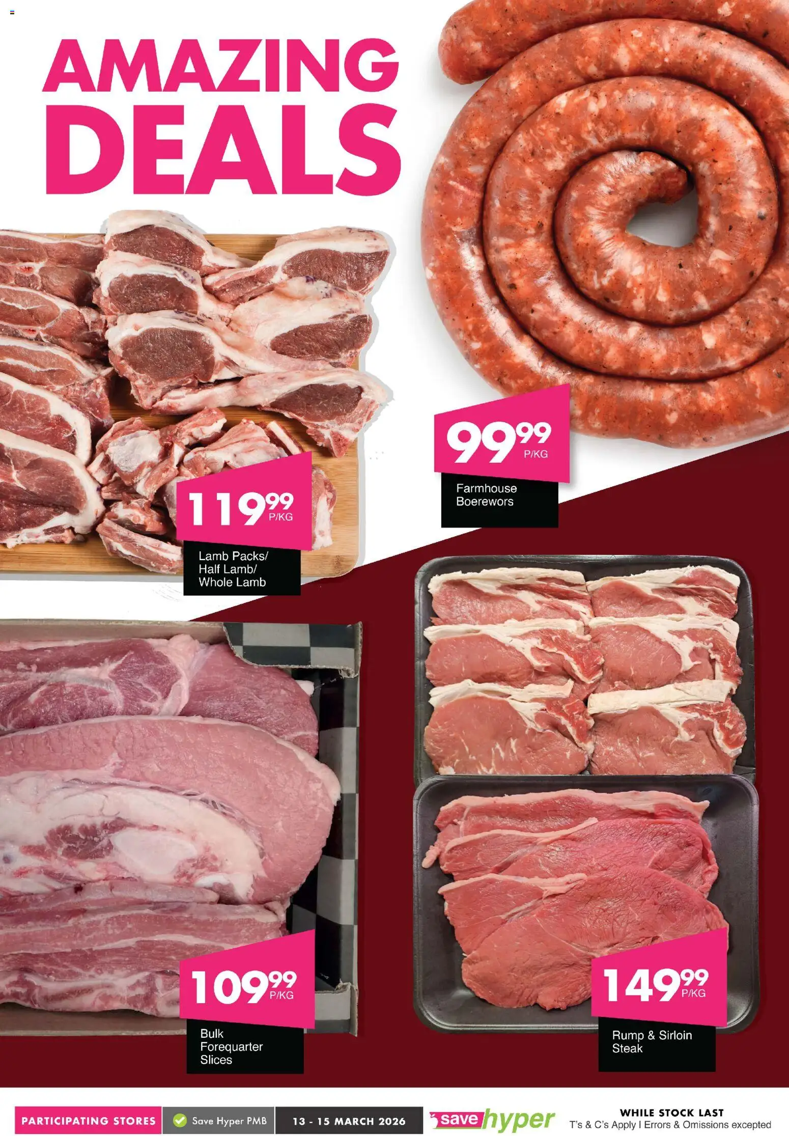 New Save catalogue – valid from 13.03.2026 | Page: 7 | Products: Steak, Boerewors, Stock