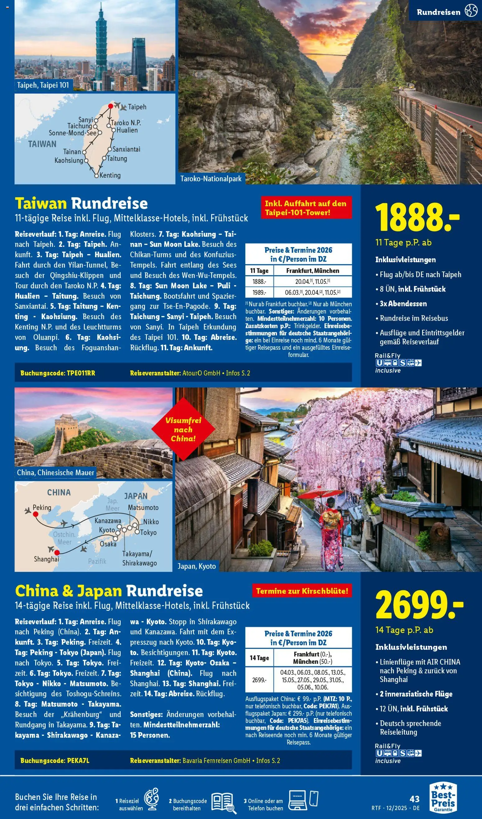 Lidl Reisen Dezember/Januar Reise-Highlights – gültig ab 12.12.2025 | Seite: 43 | Produkte: Telefon