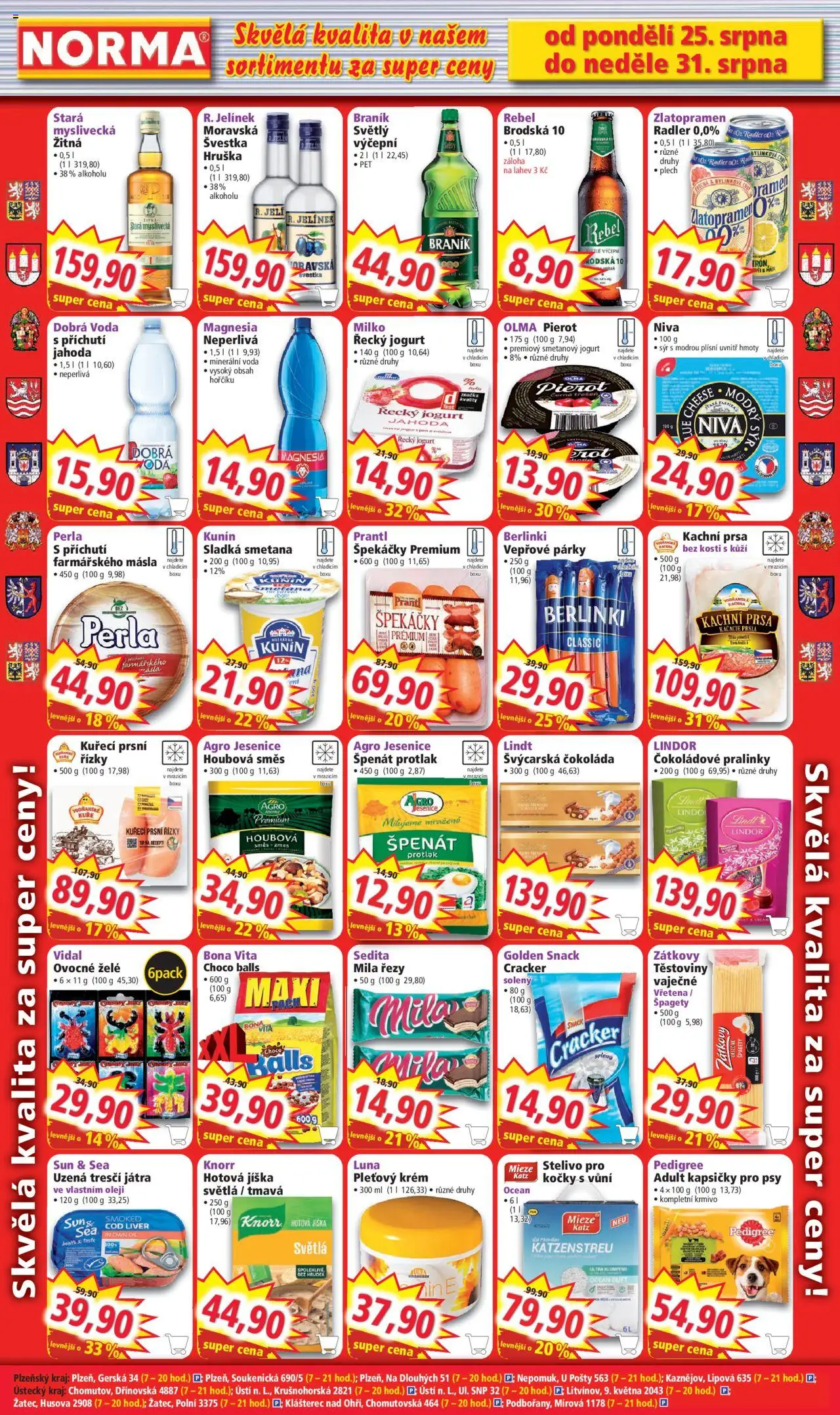 Norma leták od 25.08.2025 | Strana: 6 | Produkty: Zlatopramen, Lindt, Čokoláda, Krém