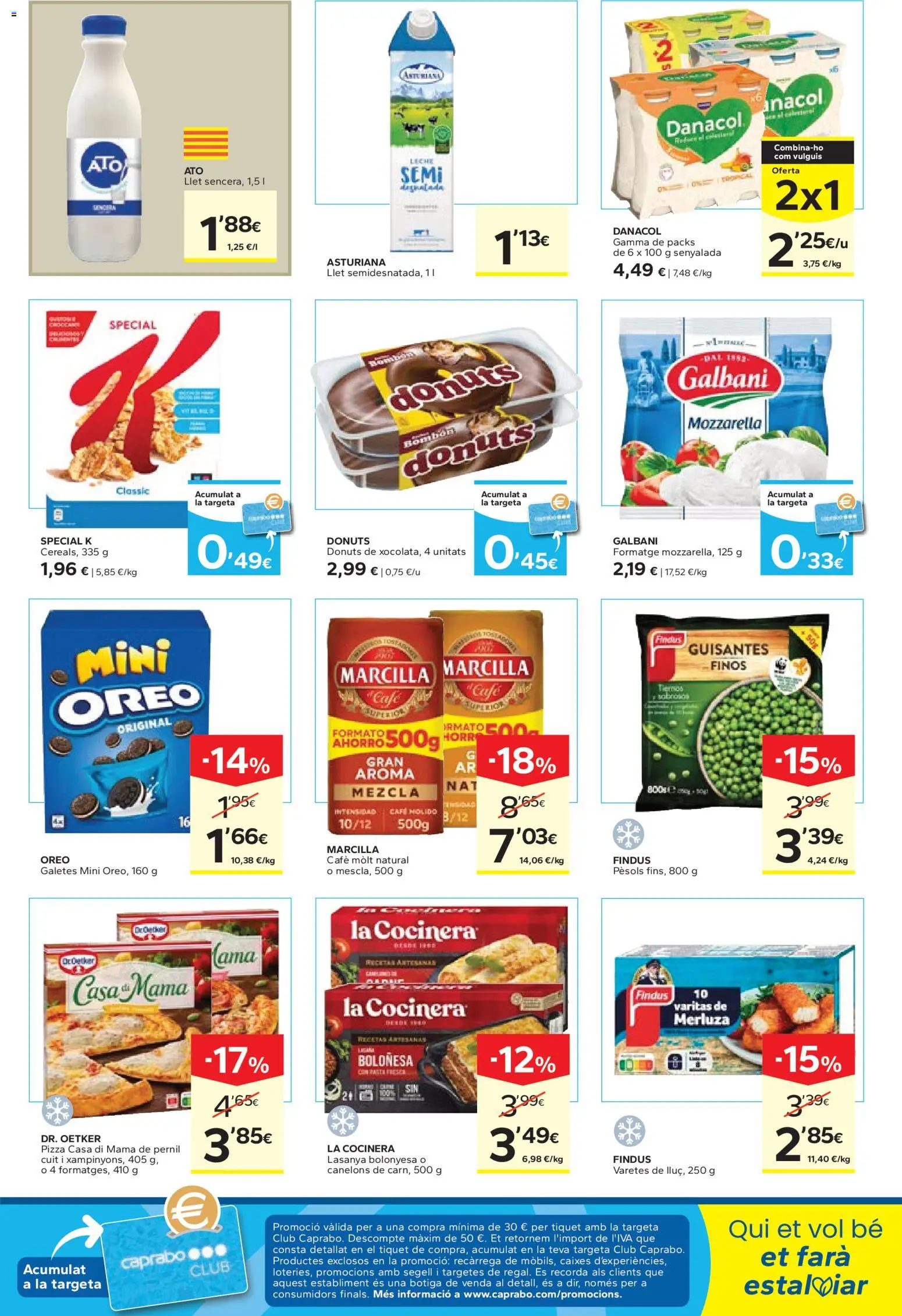 Caprabo - Abaixem el preu │ válido desde el 26.02.2026 | Página: 5 | Productos: Leche, Café, Pizza, Donuts