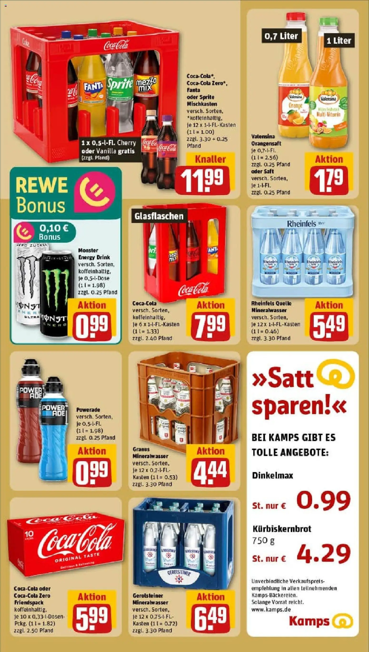Rewe prospekt Mönchengladbach / Wickrath	 – gültig ab 26.10.2025 | Seite: 20 | Produkte: Fanta, Sprite, Saft, Rheinfels quelle