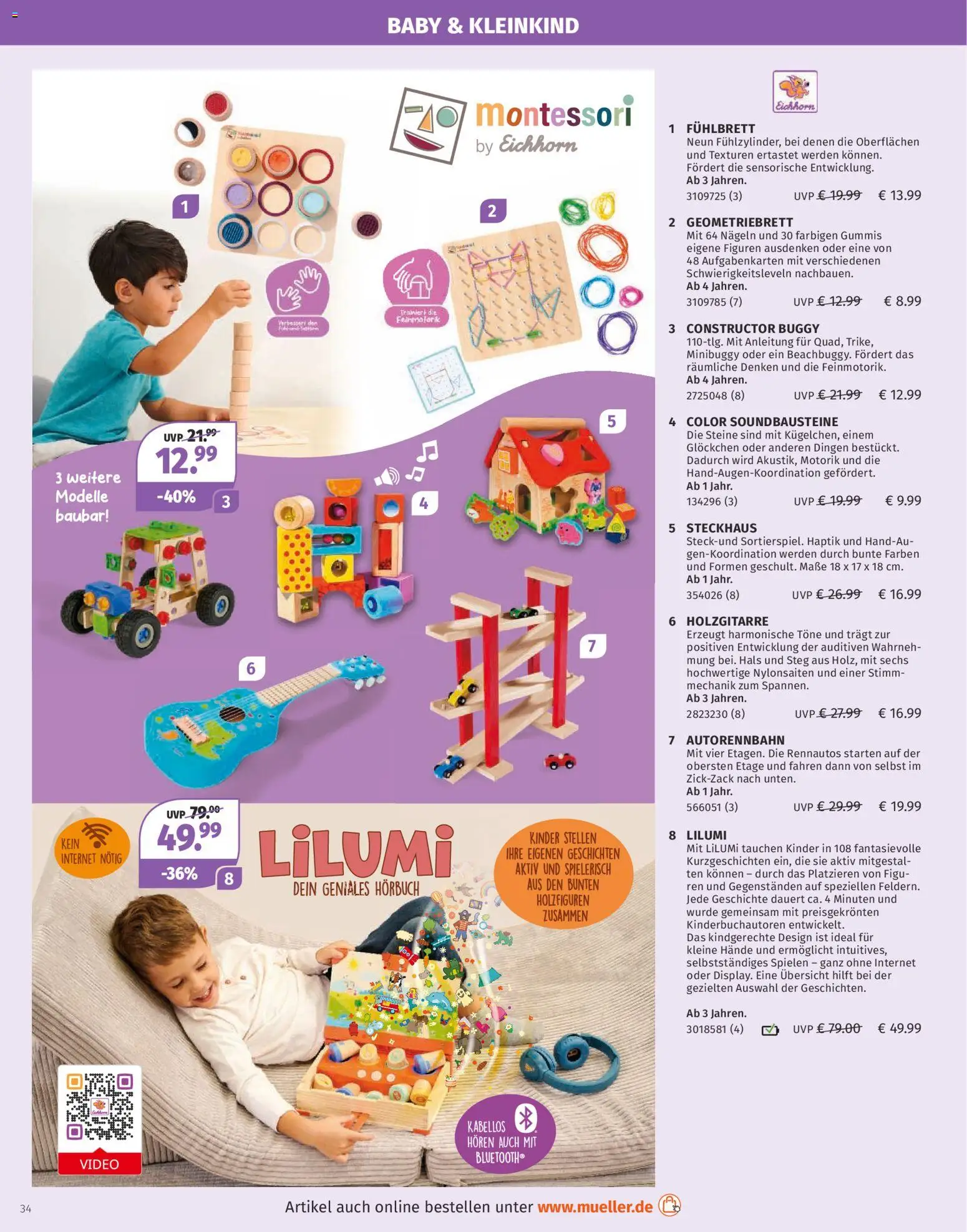 Müller Spielwarenkatalog – gültig ab 27.10.2025 | Seite: 34 | Produkte: Video, Audio