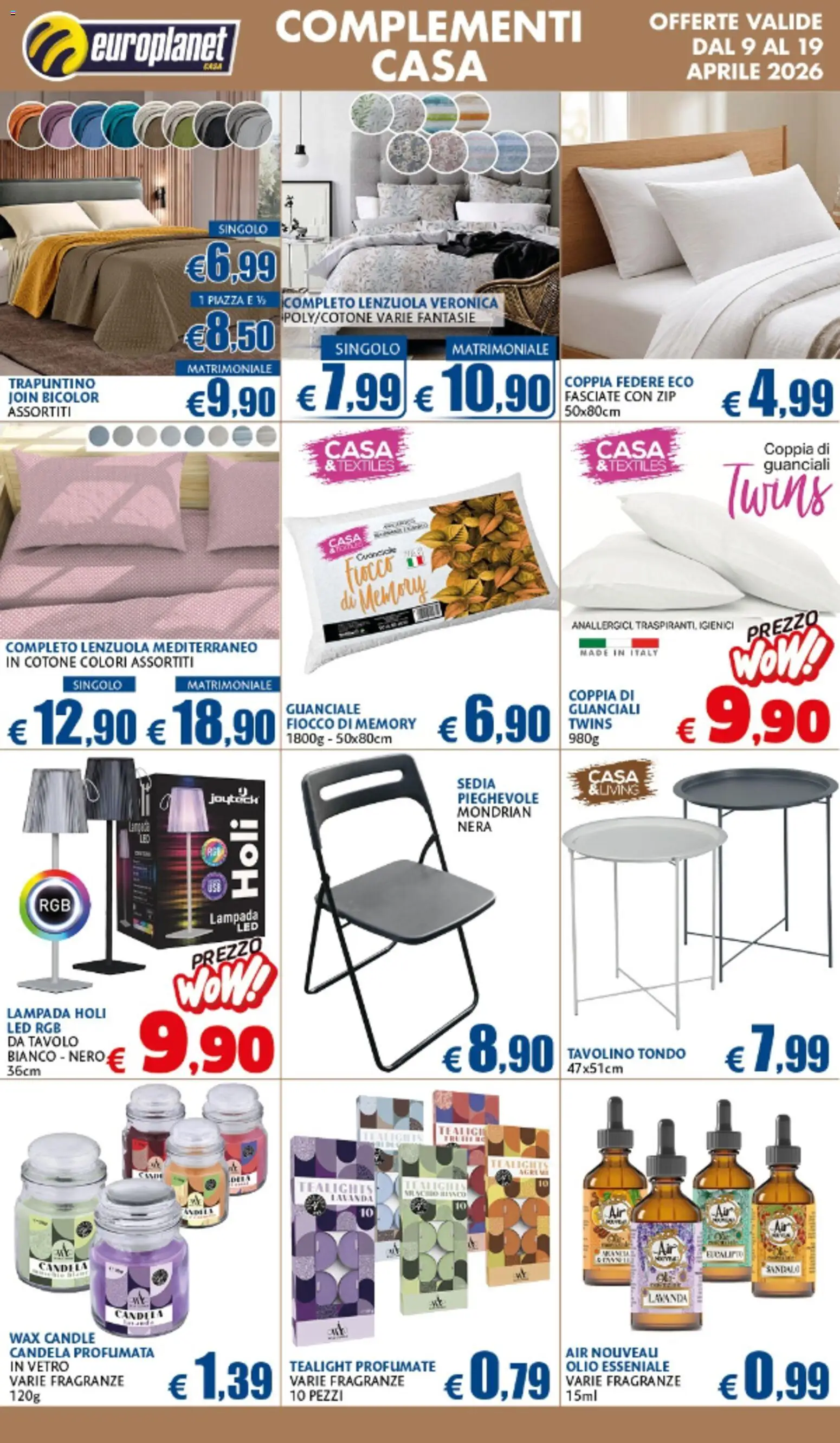 Volantino Europlanet Casa del 09.04.2026 | Pagina: 13 | Prodotti: Tavolino, Lavanda, Sedia, Guanciale