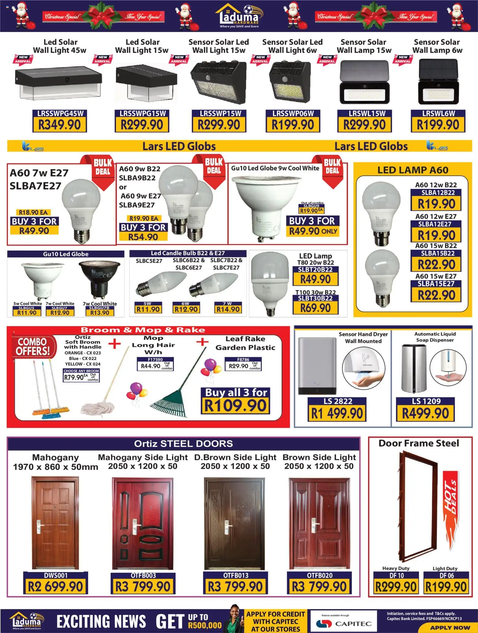 New Laduma Hardware catalogue – valid from 11.12.2025 | Page: 4 | Products: Dryer, Lamp, Broom, Light