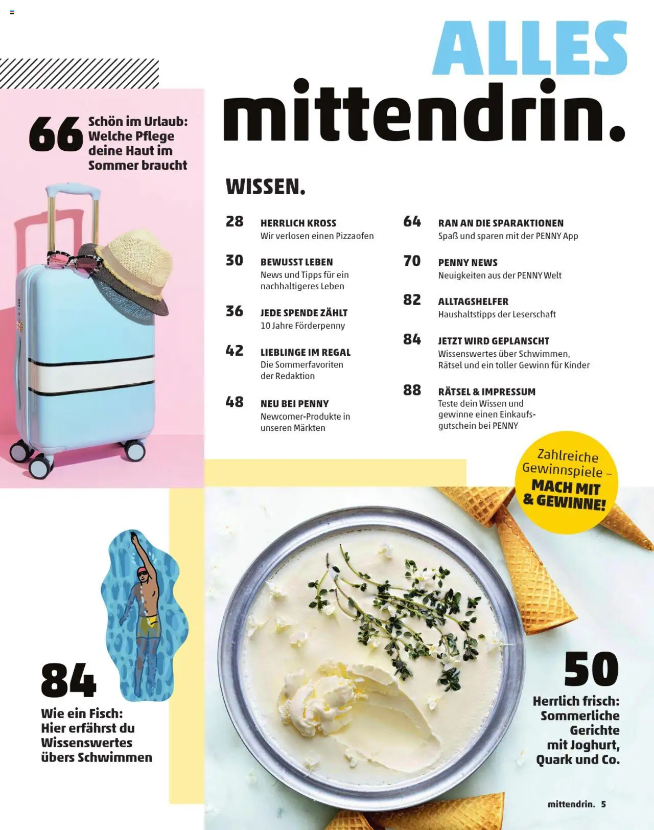 Penny  Kundenmagazin Sommer - gültig ab dem 13.06.2025 | Seite: 5 | Produkte: Quark, Regal, Fisch